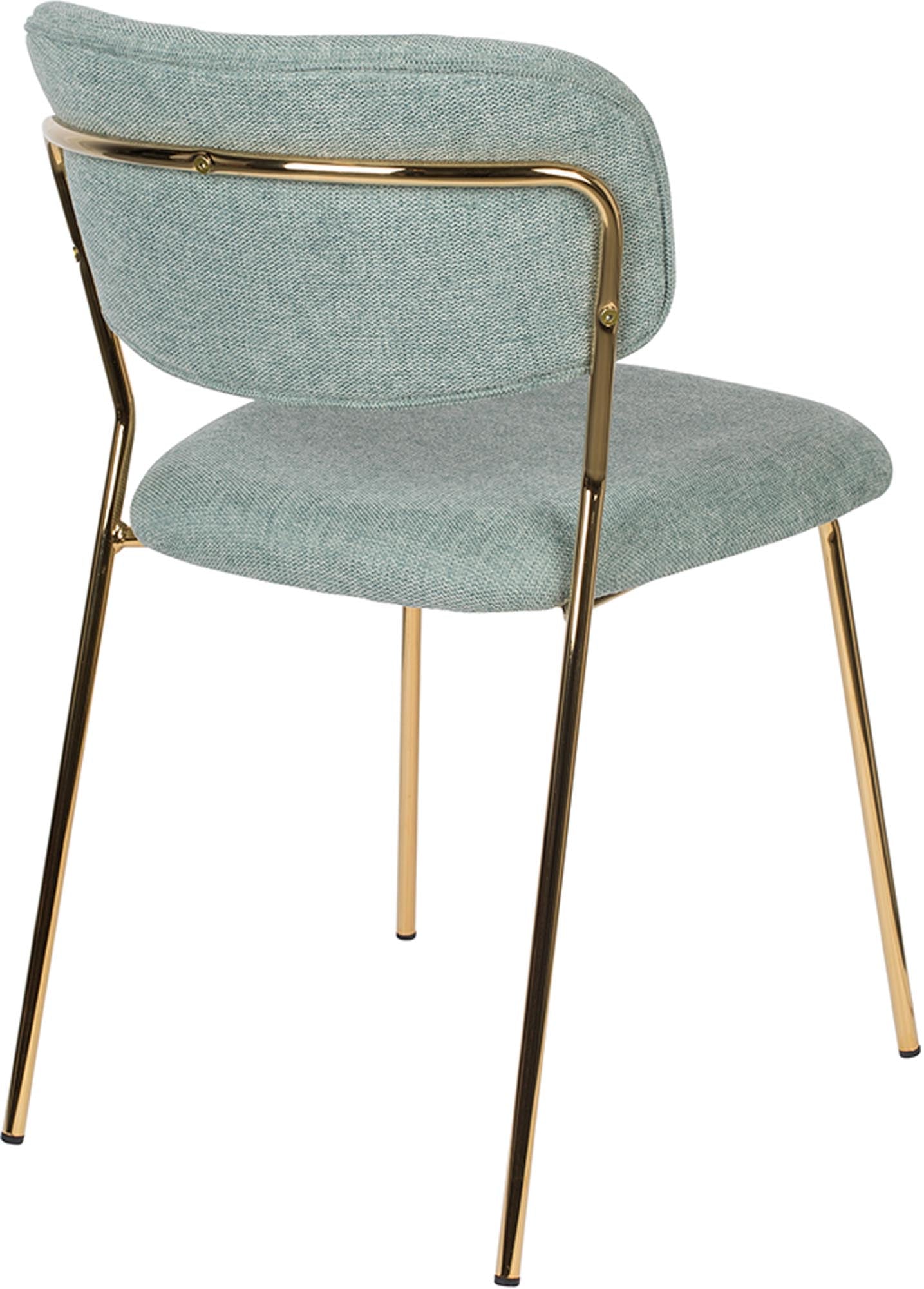 Entdecken Sie den gepolsterten Stuhl Jolien V1 von White Label Living – stilvoll, bequem und perfekt für jedes Zuhause.