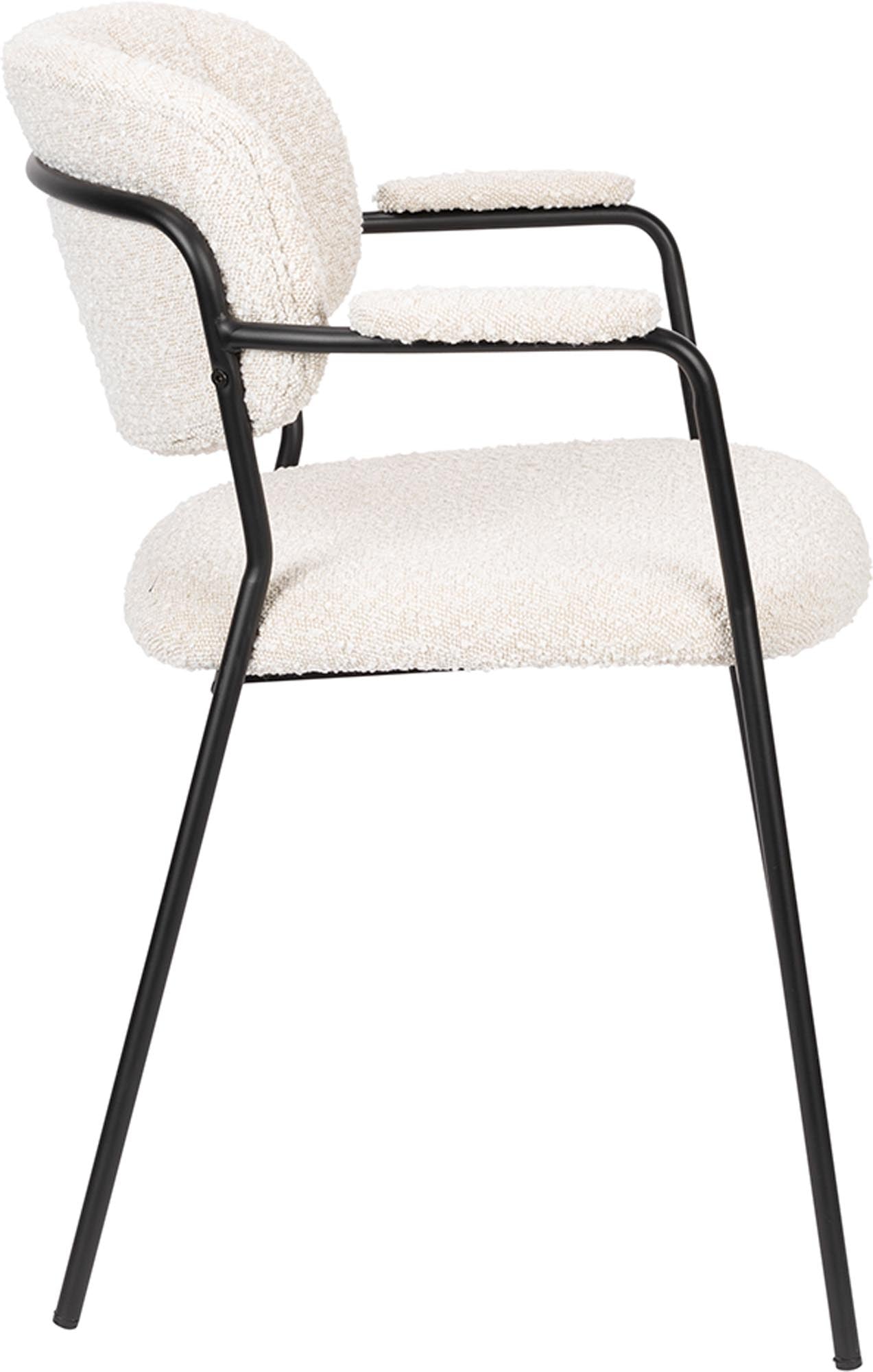 Eleganter Armlehnstuhl Jolien von White Label Living, gepolstert für höchsten Sitzkomfort und stilvolles Wohnen.