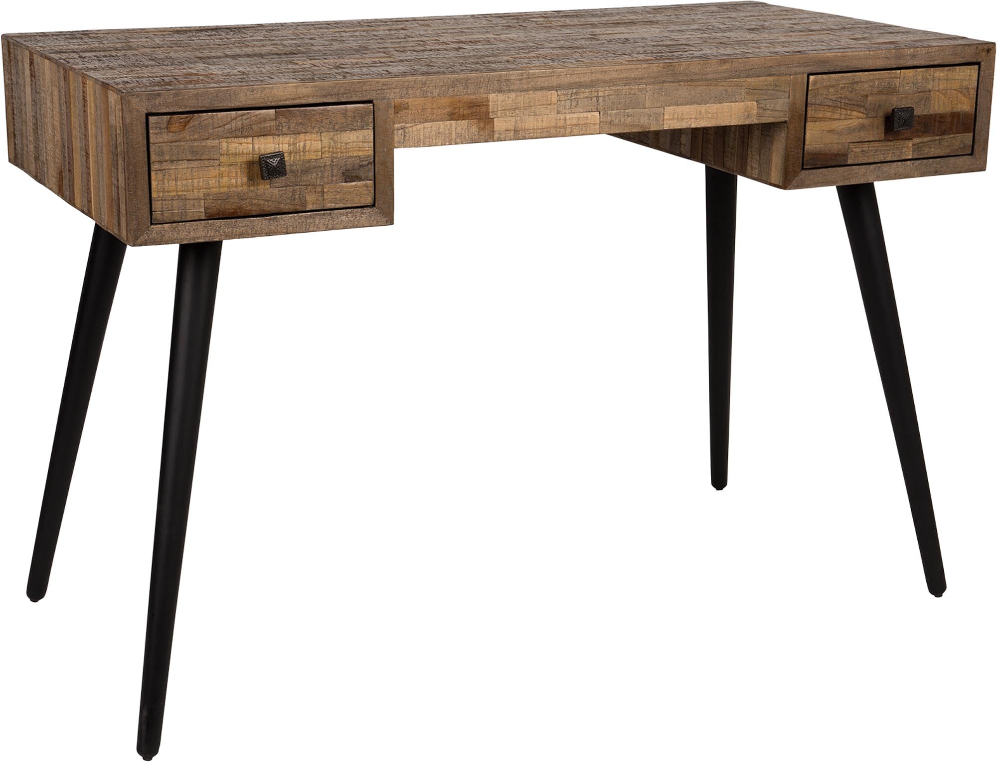 Schreibtisch LEO von White Label Living: Hochwertige MDF-Holz-Konstruktion, elegantes Design, ideal für Home Office und kreative Räume.