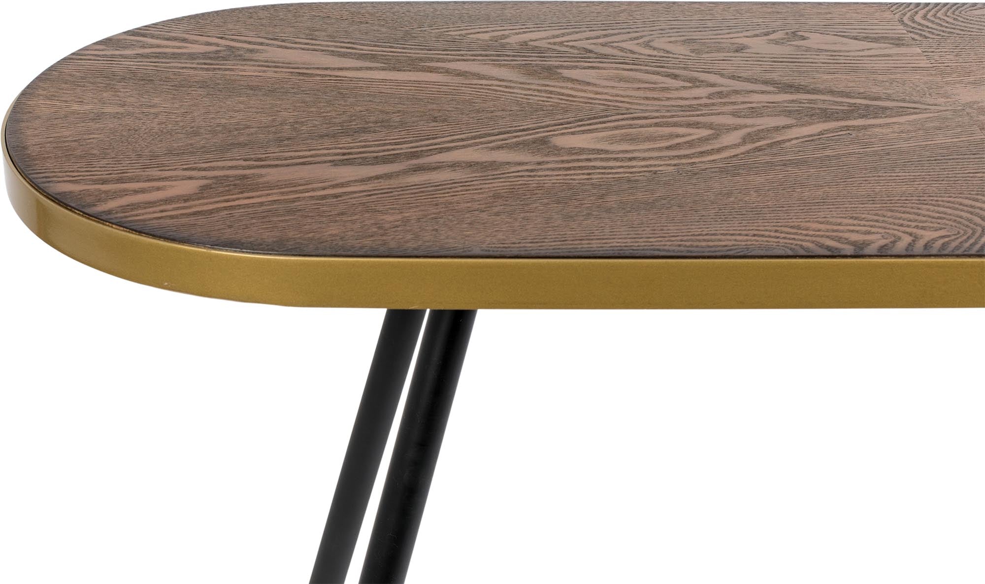 Konsolentisch DENISE von White Label Living: Eleganter, platzsparender Tisch aus hochwertigem Holz und stabiler Metallstruktur für jeden Raum.