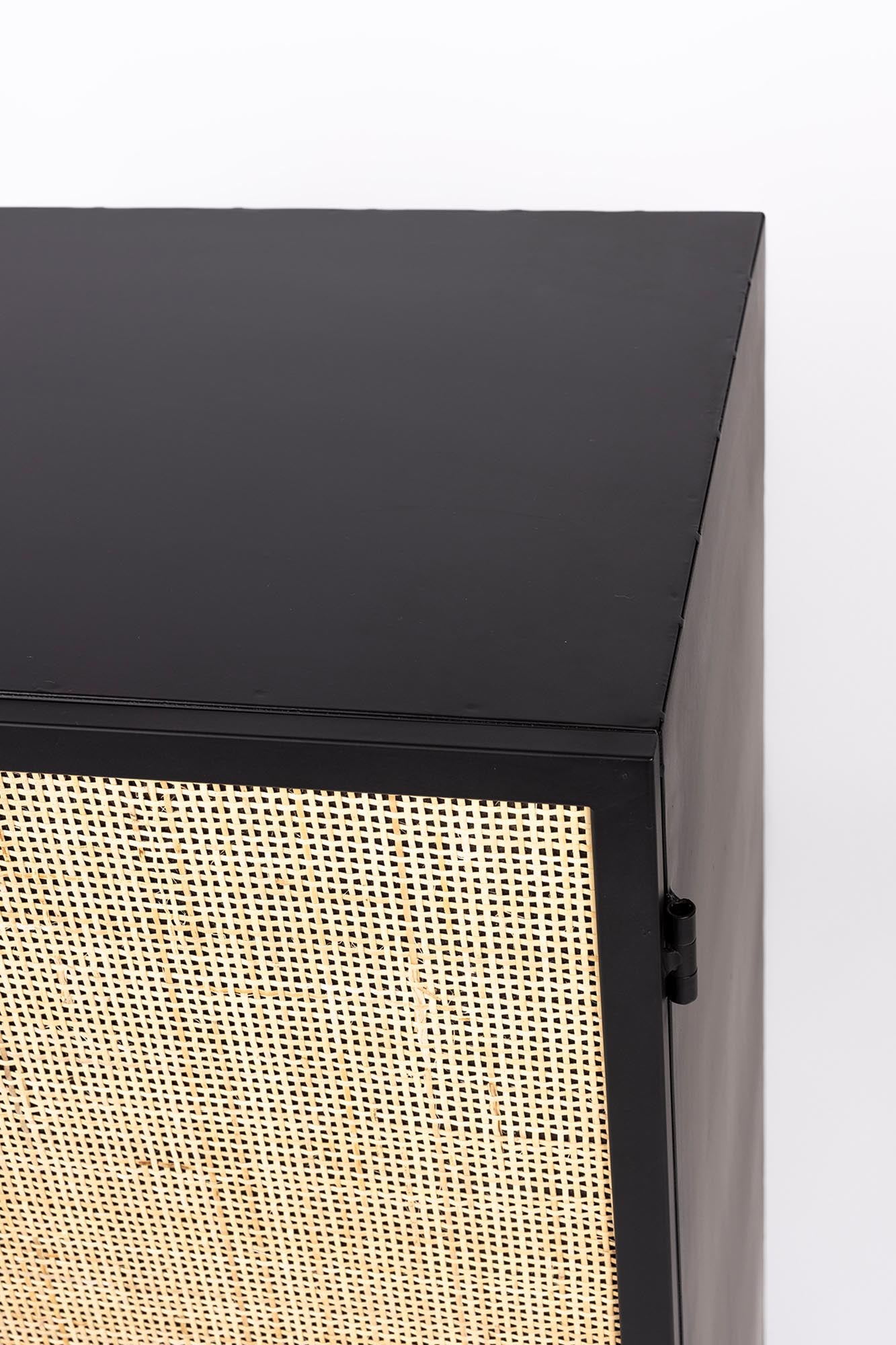 Elegantes 2-türiges Guuji Low Cabinet von White Label Living. Ideal für stilvolle Aufbewahrung und harmonische Raumgestaltung.