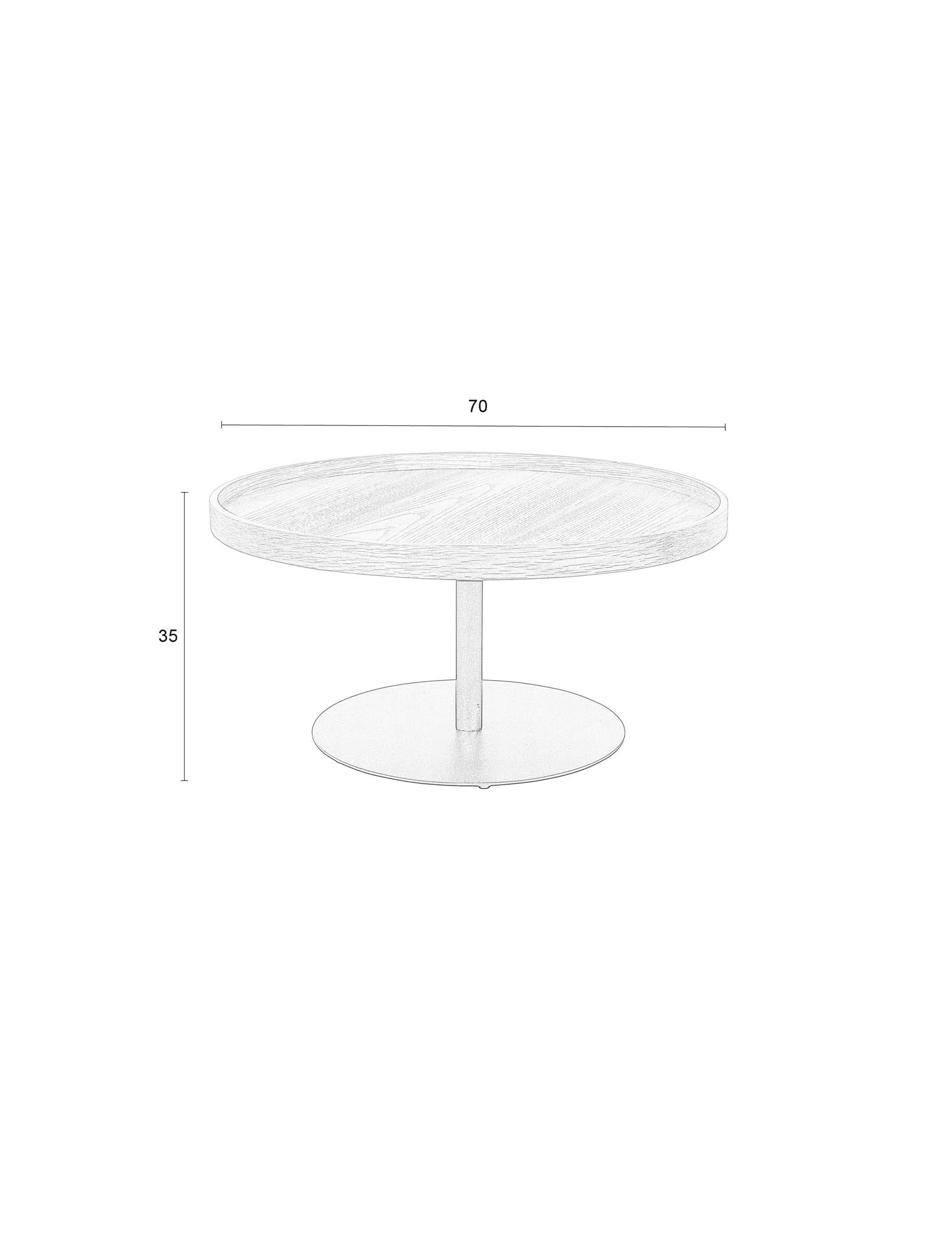 Moderner Beistelltisch aus Eichenholz mit weisser Lackierung, stabilen Eisenbeinen und grosszügiger Tischplatte.