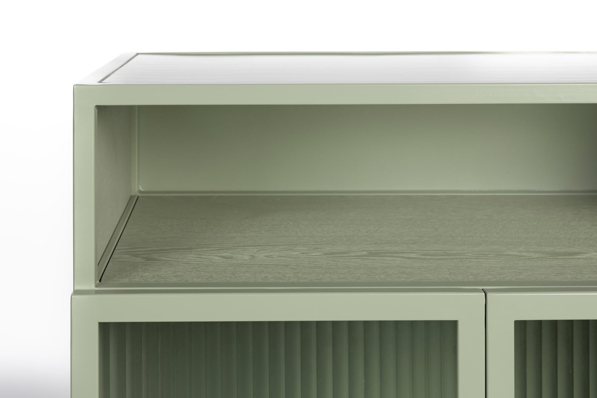 Eleganter Cabinet Herbe Large von White Label Living: Geräumiger Schrank mit Glasfront, ideal für stilvolle Aufbewahrung und Präsentation.