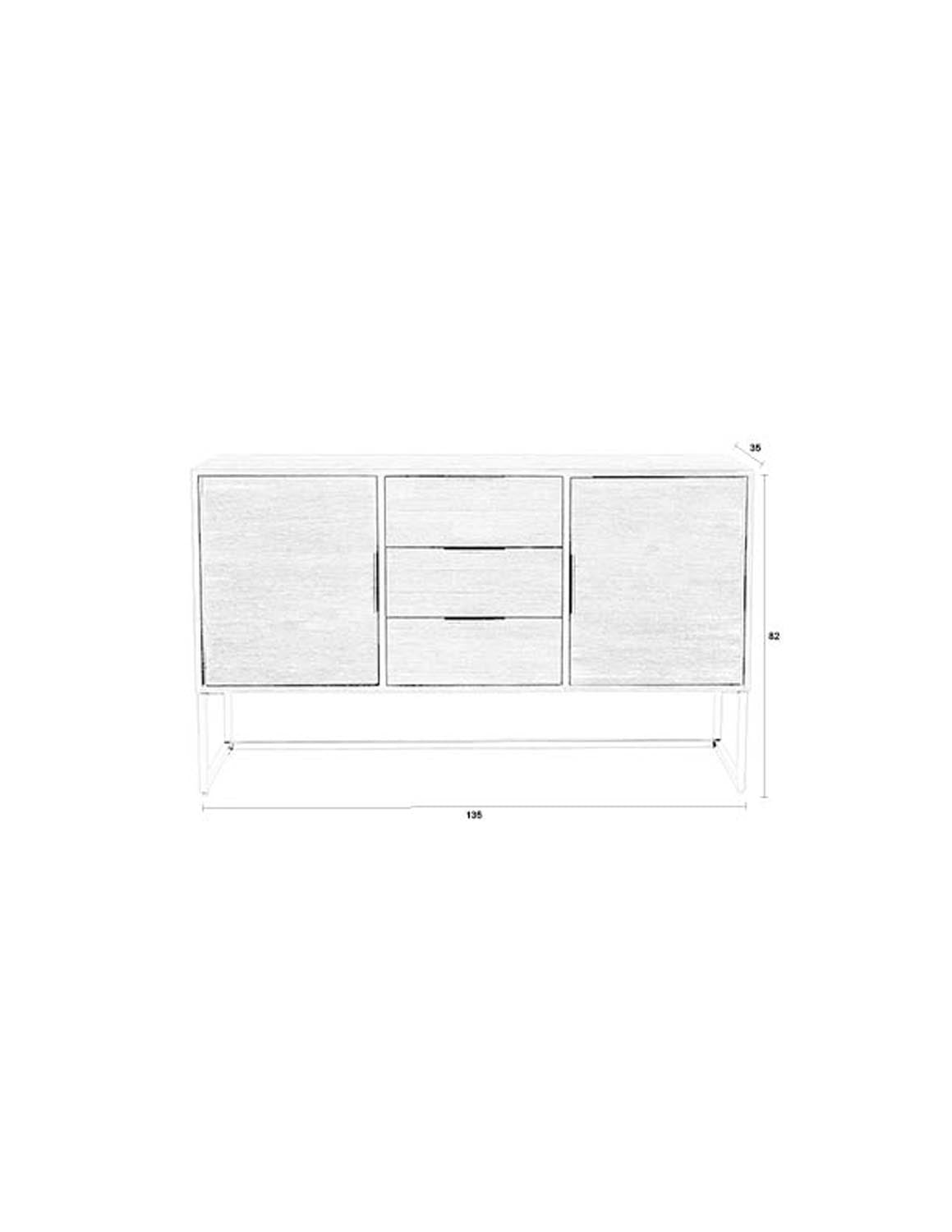 Entdecken Sie das stilvolle High-Sideboard Webster von White Label Living. Hergestellt aus hochwertigem Teakholz, vereint es elegantes Design mit praktischem Stauraum.