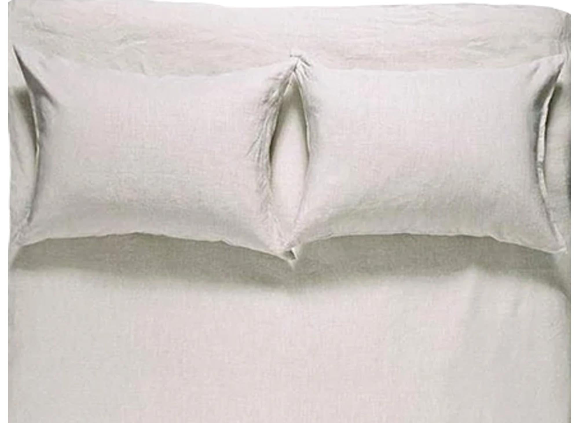 Eleganter Kissenbezug aus Leinen mit Melange-Effekt, atmungsaktiv, pflegeleicht, im Vintage-Look von ZigZagZurich.