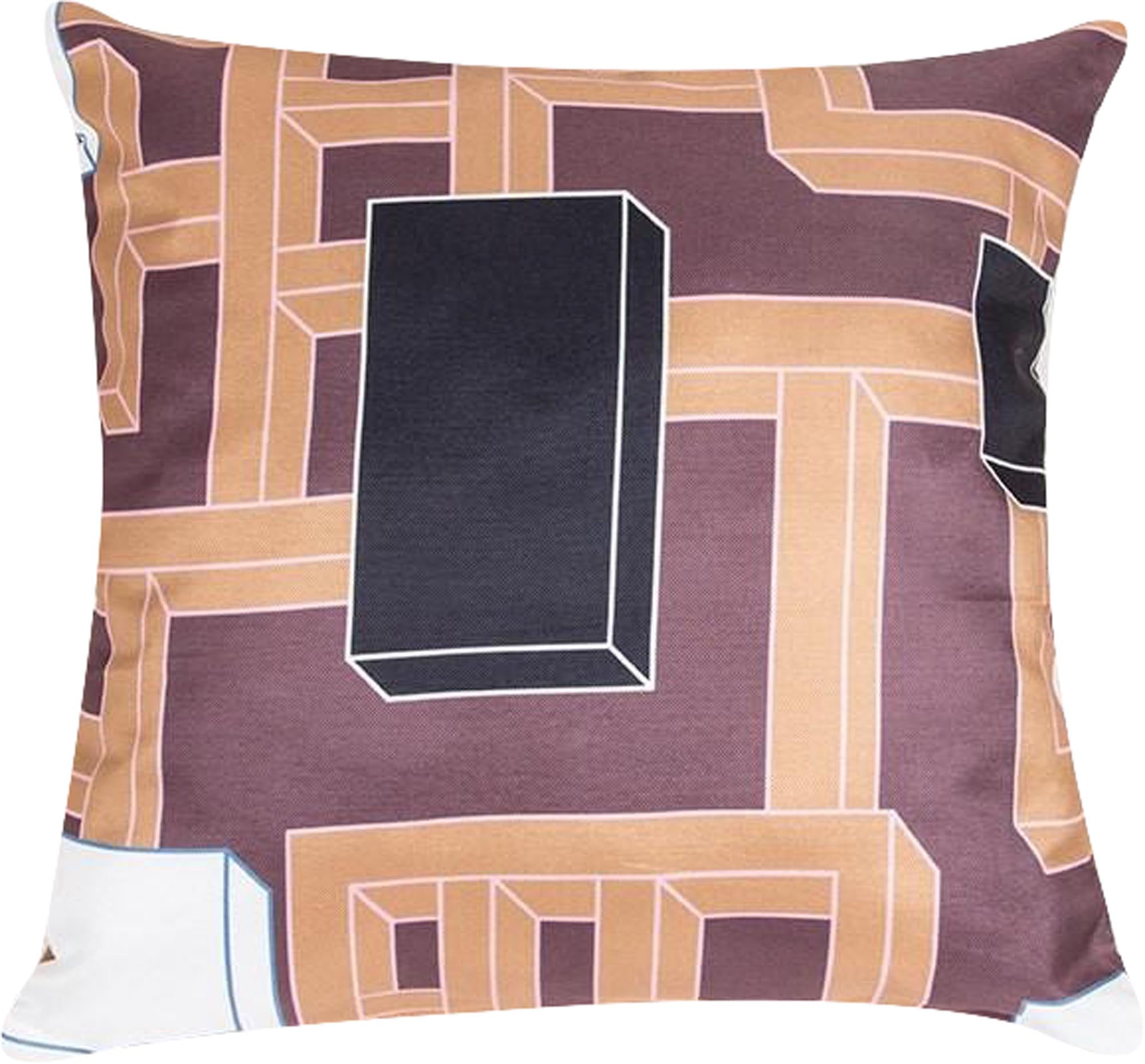 Eleganter Kissenbezug mit Maze-Muster, aus Trevira CS, lichtbeständig, pflegeleicht, umweltfreundlich, ideal für drinnen & draussen.