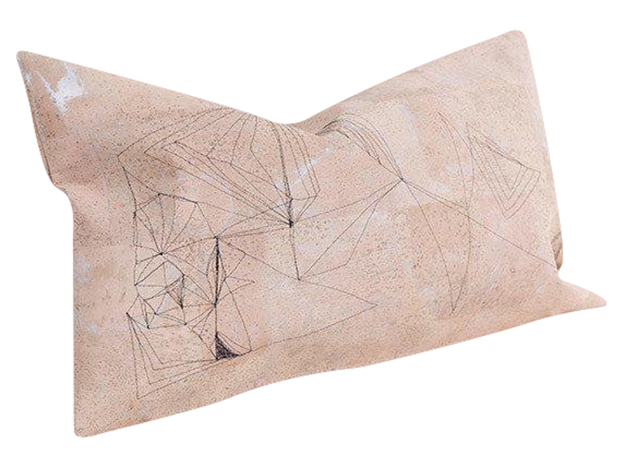 Handgefertigter Kork-Kissenbezug von ZigZagZurich, einzigartig bestickt und ideal für stilvolle Akzente in Ihrem Wohnraum.