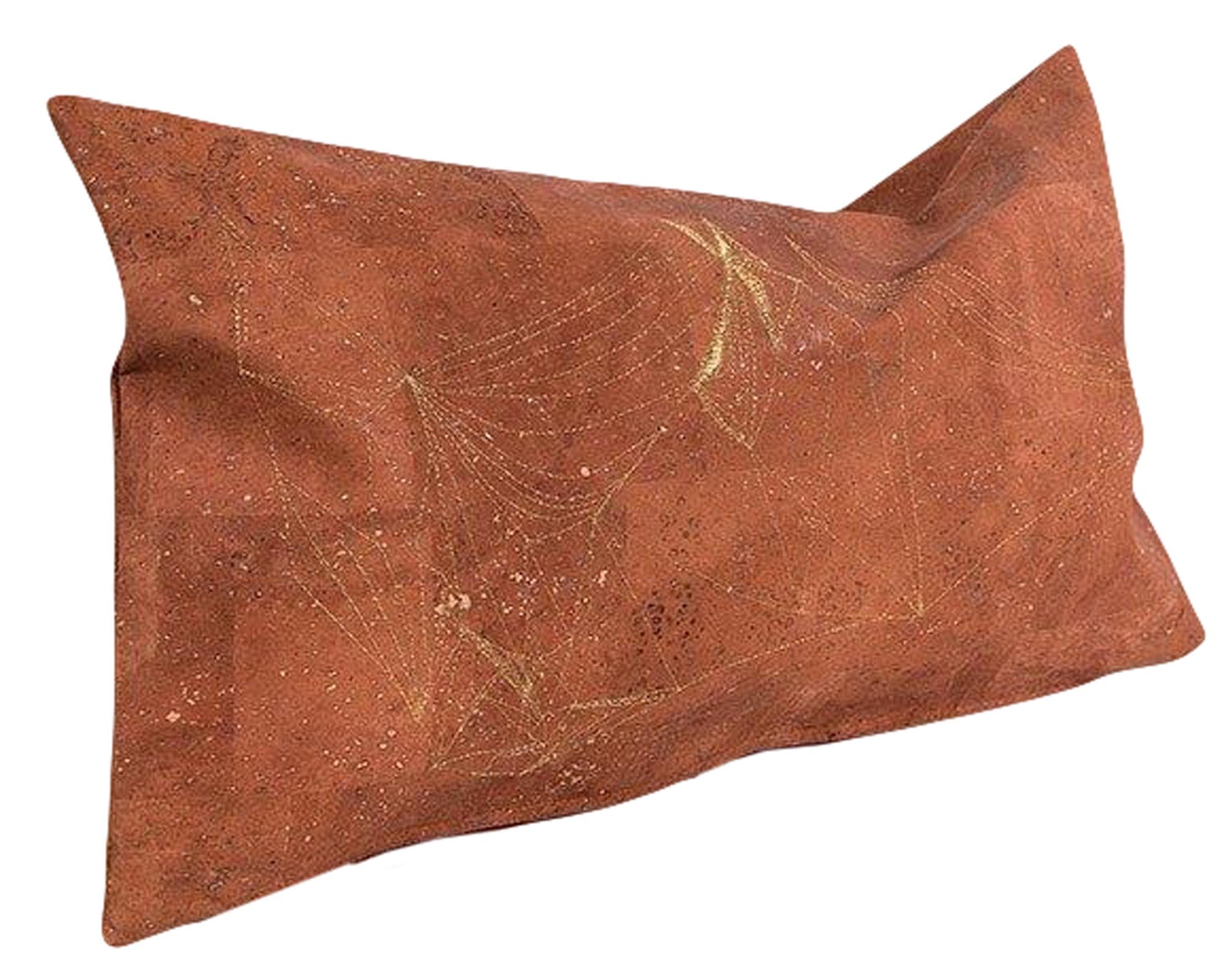 Einzigartiger Kork-Kissenbezug, handbestickt von ZigZagZurich.