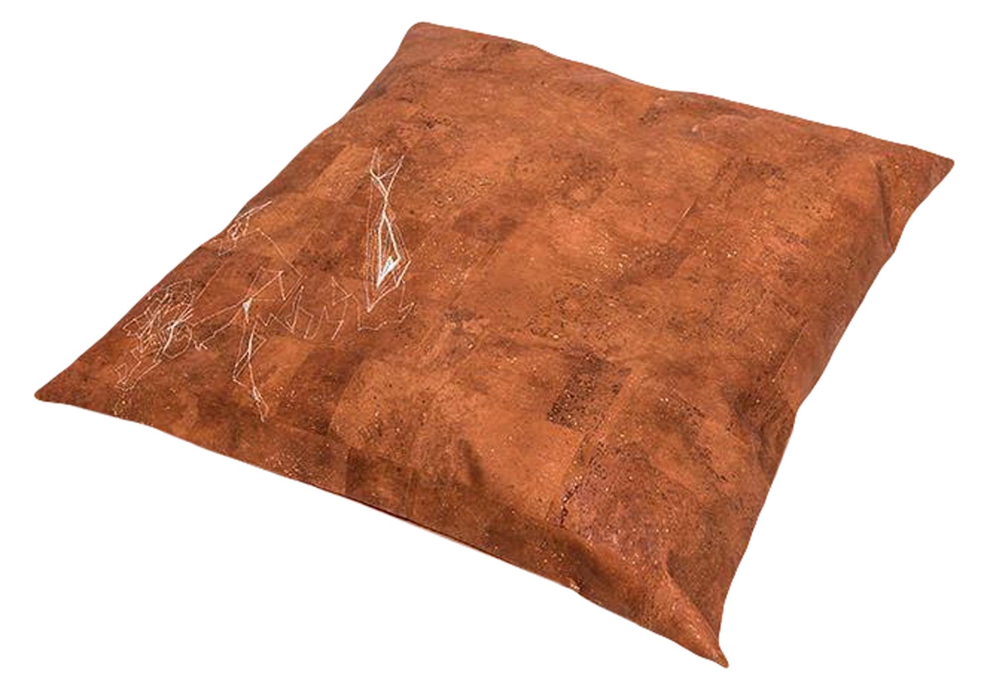 Handgefertigter Kork-Kissenbezug von ZigZagZurich, einzigartig bestickt.