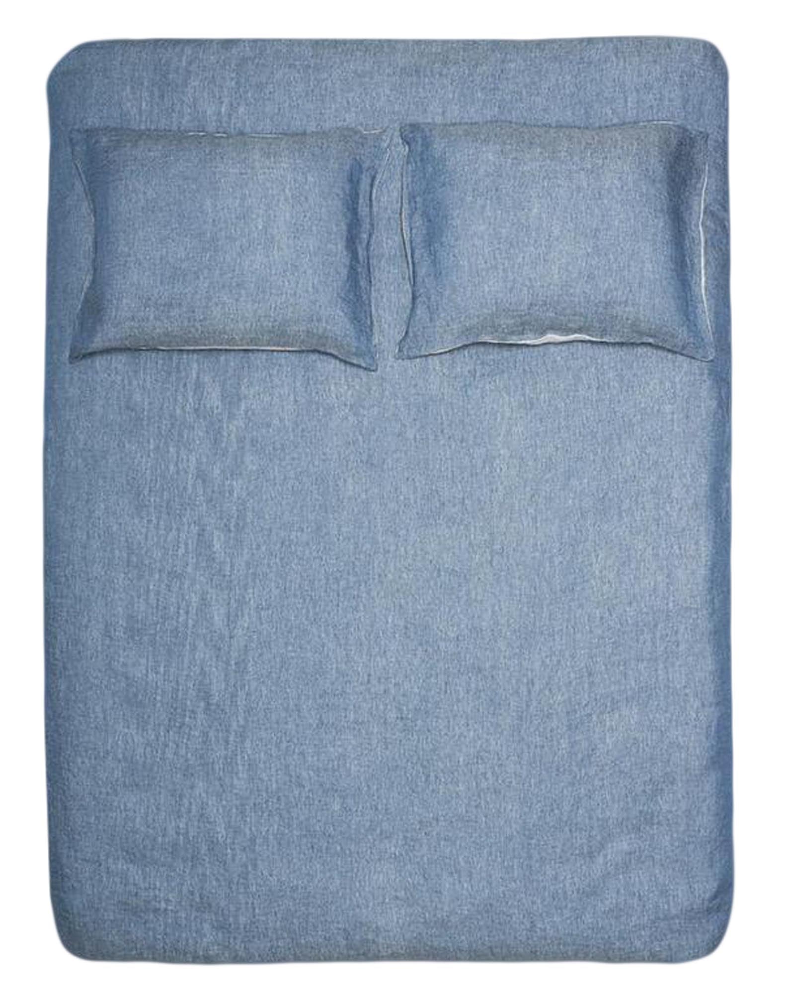 Zweifarbiges Leinen-Fixleintuch, stonewashed, von ZigZagZurich.