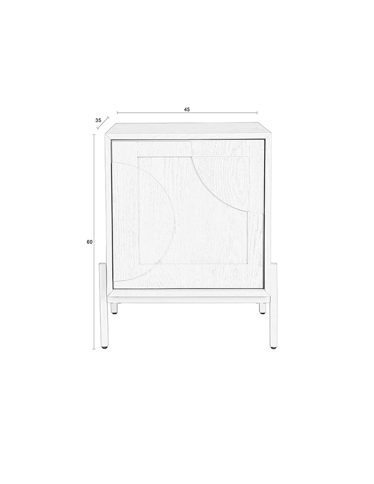 Der Beistelltisch Faces von Zuiver kombiniert stilvolles Design mit praktischer Nutzung. Robustes Eichenfurnier und moderne Metallbeine schaffen ein elegantes Möbelstück.