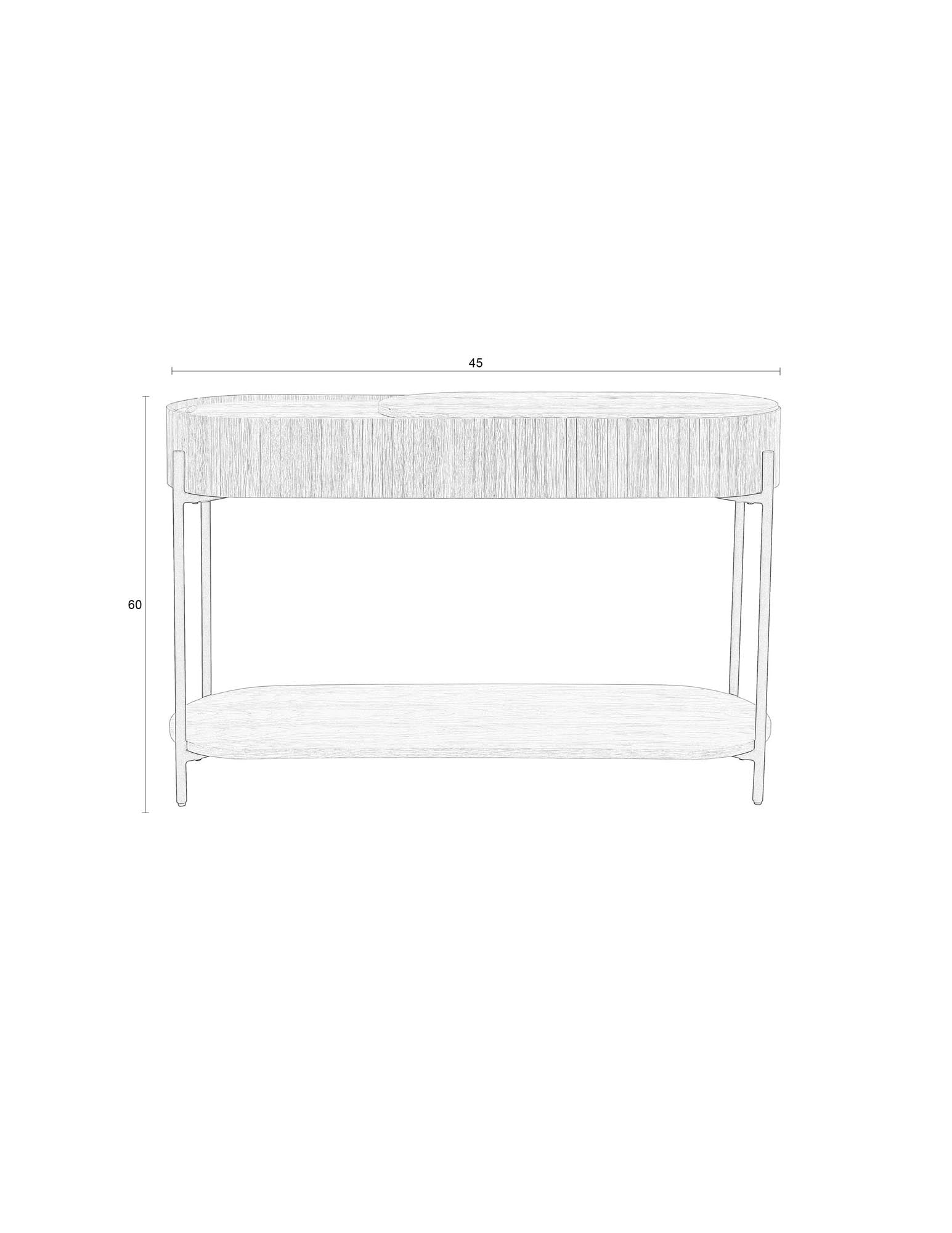 Stilvoller Konsolentisch Slides von Zuiver: Hochwertige Eiche, moderne Metallbeine und kompakte Maße für vielseitige Nutzung im Zuhause.