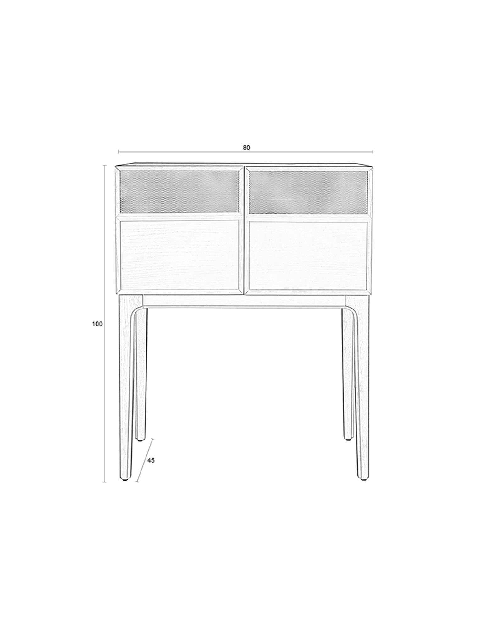 Elegantes Cabinet June von Zuiver: Eichenholz, Metallakzente, skandinavisches Design, viel Stauraum, zeitlos und funktional.