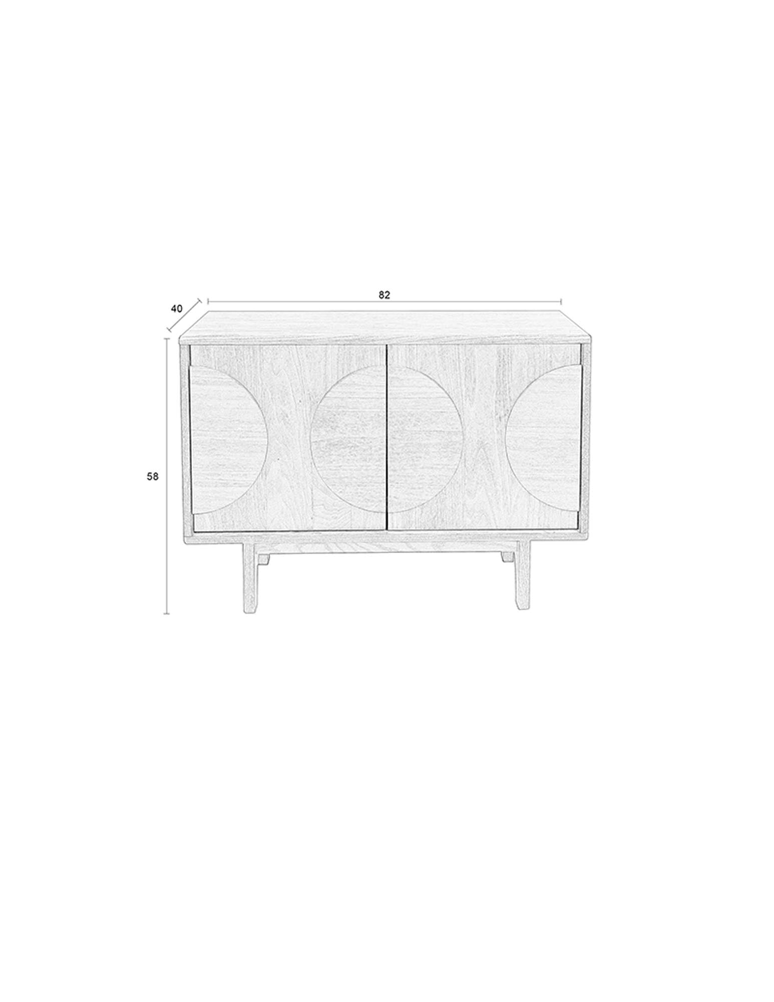 Zuiver Groove Sideboard: 2 Türen, Walnuss-Look, modernes Design.