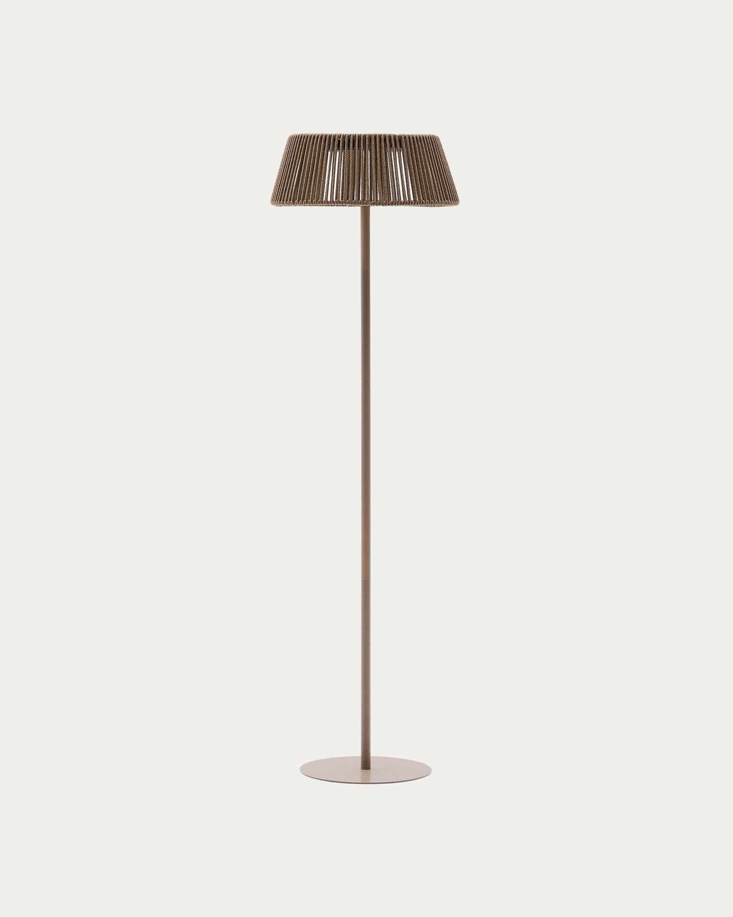 Outdoor-Solar-Stehlampe Aldet aus beige marmoriertem Seil und beigem Metallsockel Ø 46 cm in Beige präsentiert im Onlineshop von KAQTU Design AG. Outdoor-Beleuchtung ist von Kave Home