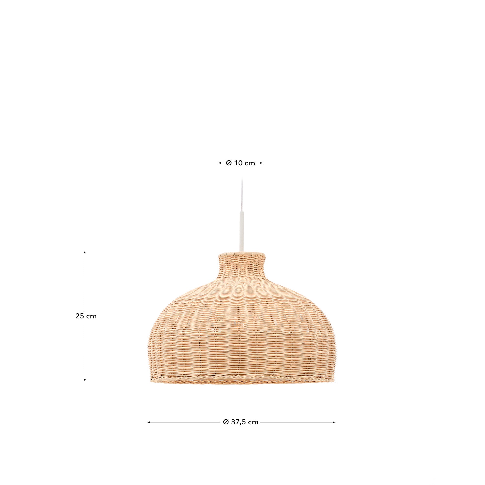 Lampenschirm Ennia aus Rattan mit hellem Finish Ø 38 cm in Natur präsentiert im Onlineshop von KAQTU Design AG. Lampenschirm ist von Kave Home