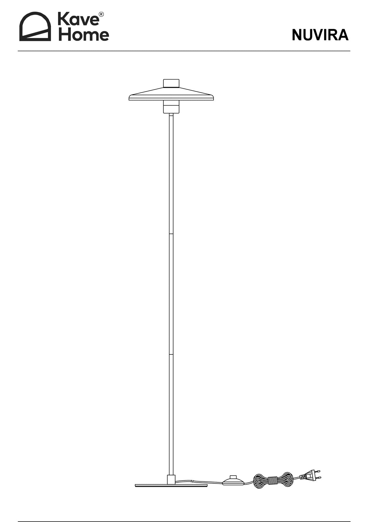 Stehlampe Nuvira aus hellgrauem gebürstetem Metall in Silber präsentiert im Onlineshop von KAQTU Design AG. Stehleuchte ist von Kave Home