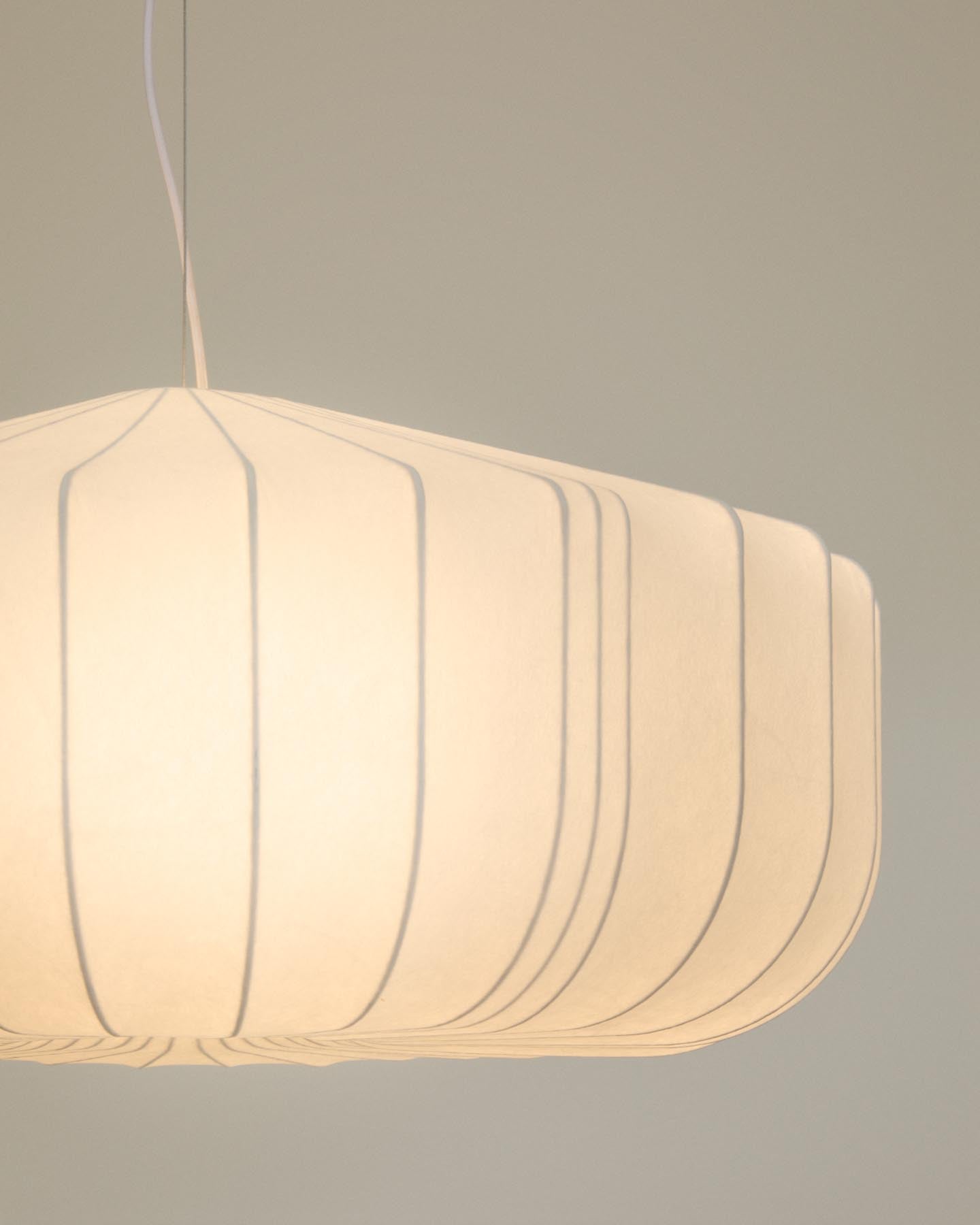 Deckenleuchte Somar aus Synthetikfasern und Stahlstäben, Ø 76 cm in Weiß präsentiert im Onlineshop von KAQTU Design AG. Lampenschirm ist von Kave Home