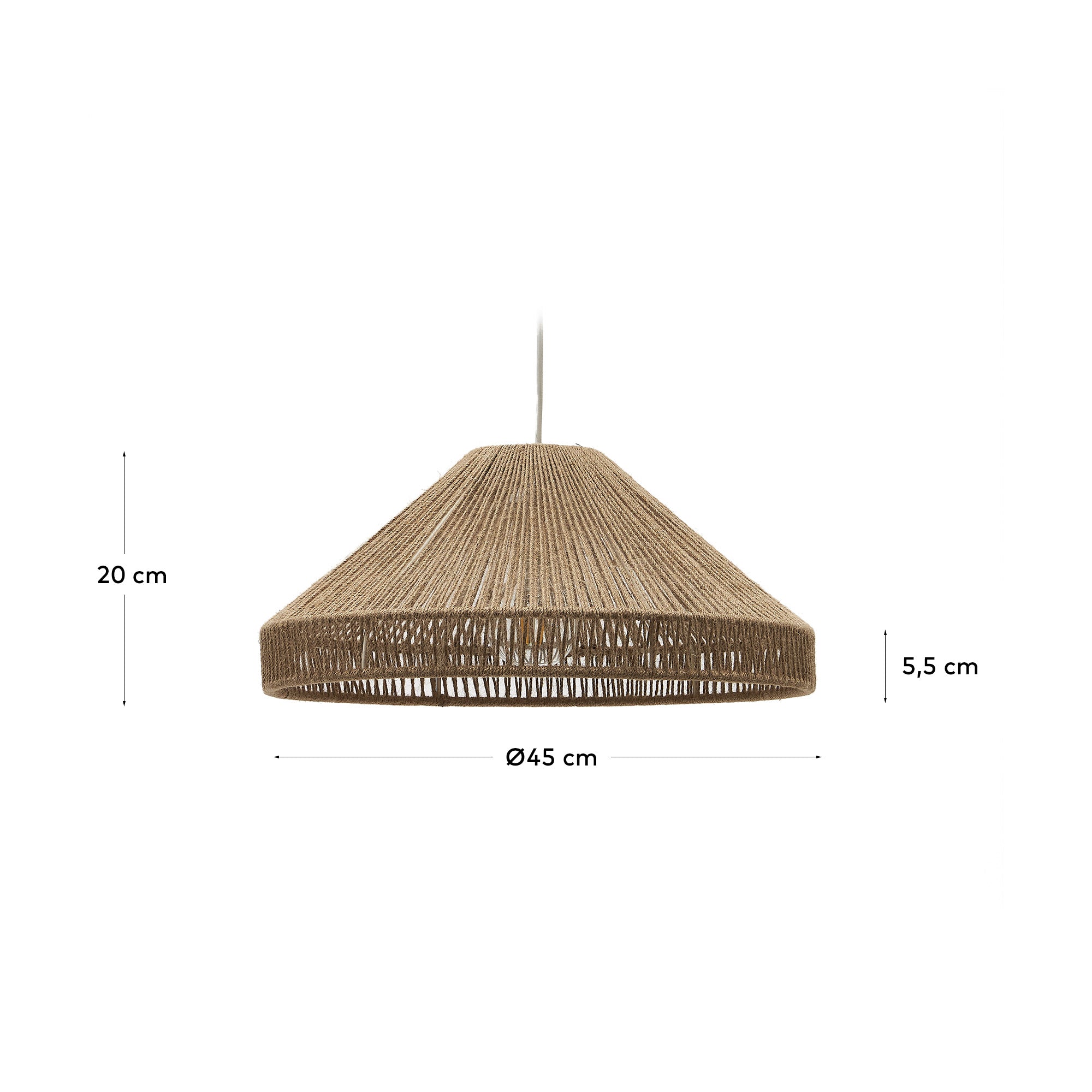Pontos Lampenschirm aus Jute, Ø 45 cm: Stilvolle Lichtquelle mit natürlichem Flair, ideal für gemütliche Wohnambiente.