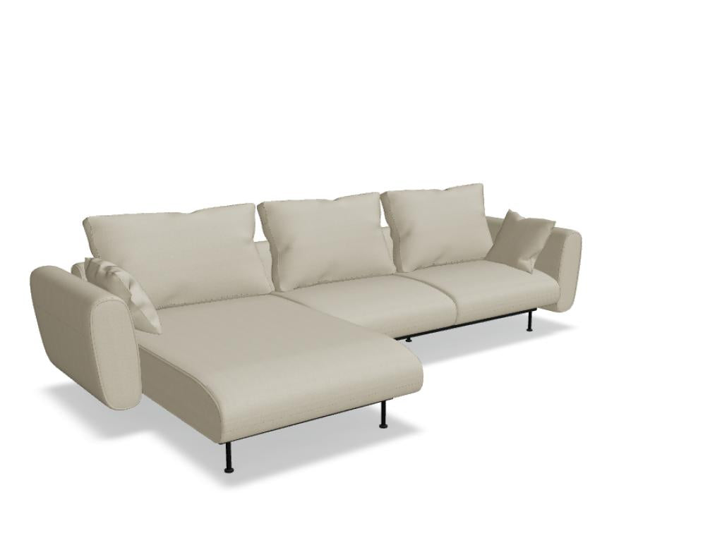 Lotus LTS08 - Sofa in Beige präsentiert im Onlineshop von KAQTU Design AG. L-Sofa links ist von Mdd