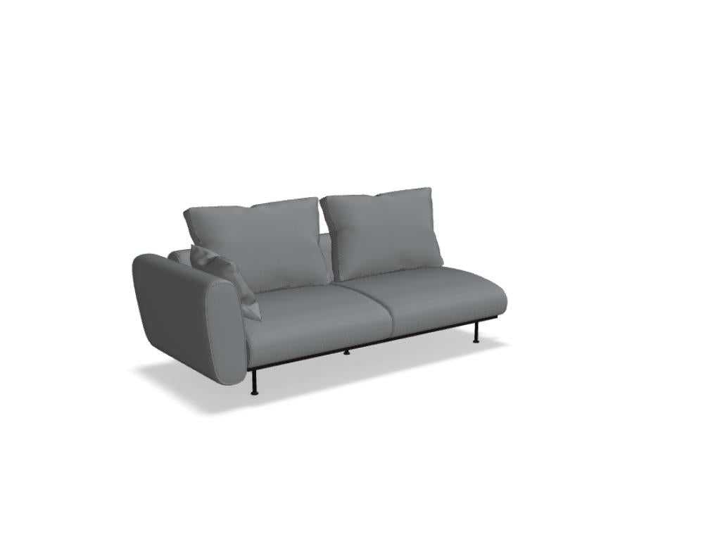 Lotus LTS2DP - modular seating system in Grau präsentiert im Onlineshop von KAQTU Design AG. Modulares Sofa ist von Mdd