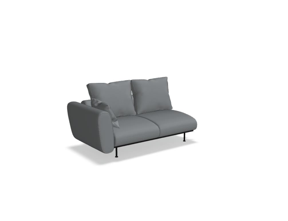 Lotus LTS2MP - modular seating system in Grau präsentiert im Onlineshop von KAQTU Design AG. Modulares Sofa ist von Mdd