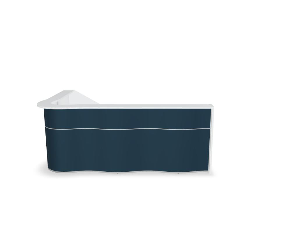 Wave LUV42 - Empfangstheke mit organischer Front in Weiss Pastell präsentiert im Onlineshop von KAQTU Design AG. Empfangsdesk ist von Mdd