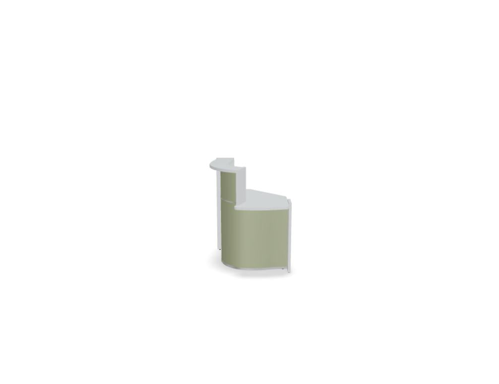 Wave LUV49L - Empfangstheke mit organischer Front in Weiss Pastell präsentiert im Onlineshop von KAQTU Design AG. Empfangsdesk ist von Mdd