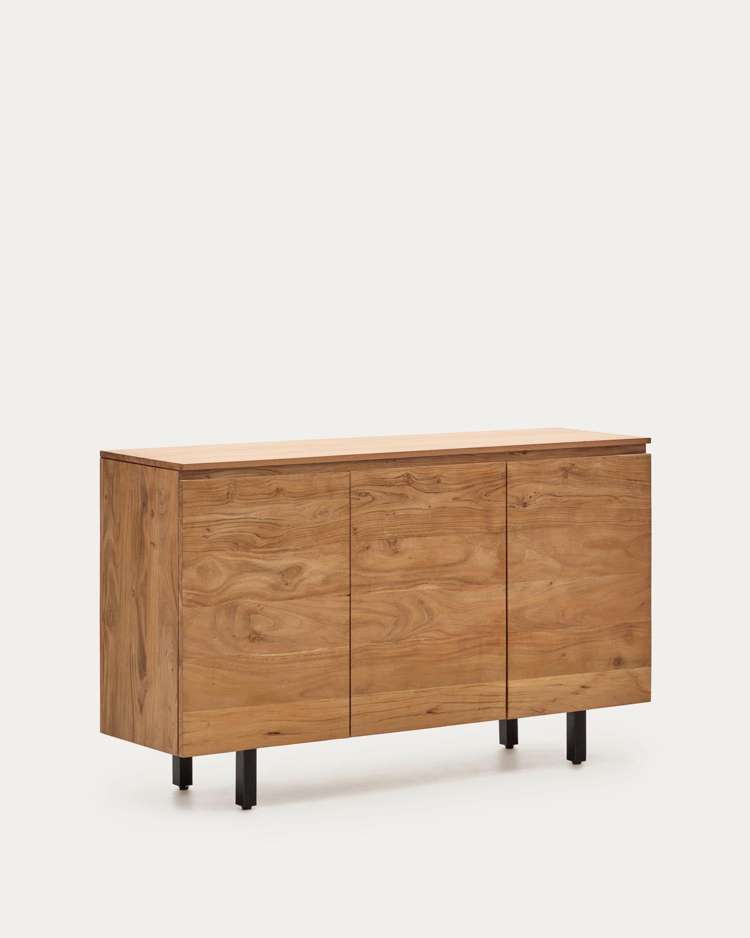 3-türiges Sideboard Uxue aus massivem Akazienholz mit gebleichtem Finish 150 x 88 cm in Beige präsentiert im Onlineshop von KAQTU Design AG. Sideboard ist von Kave Home