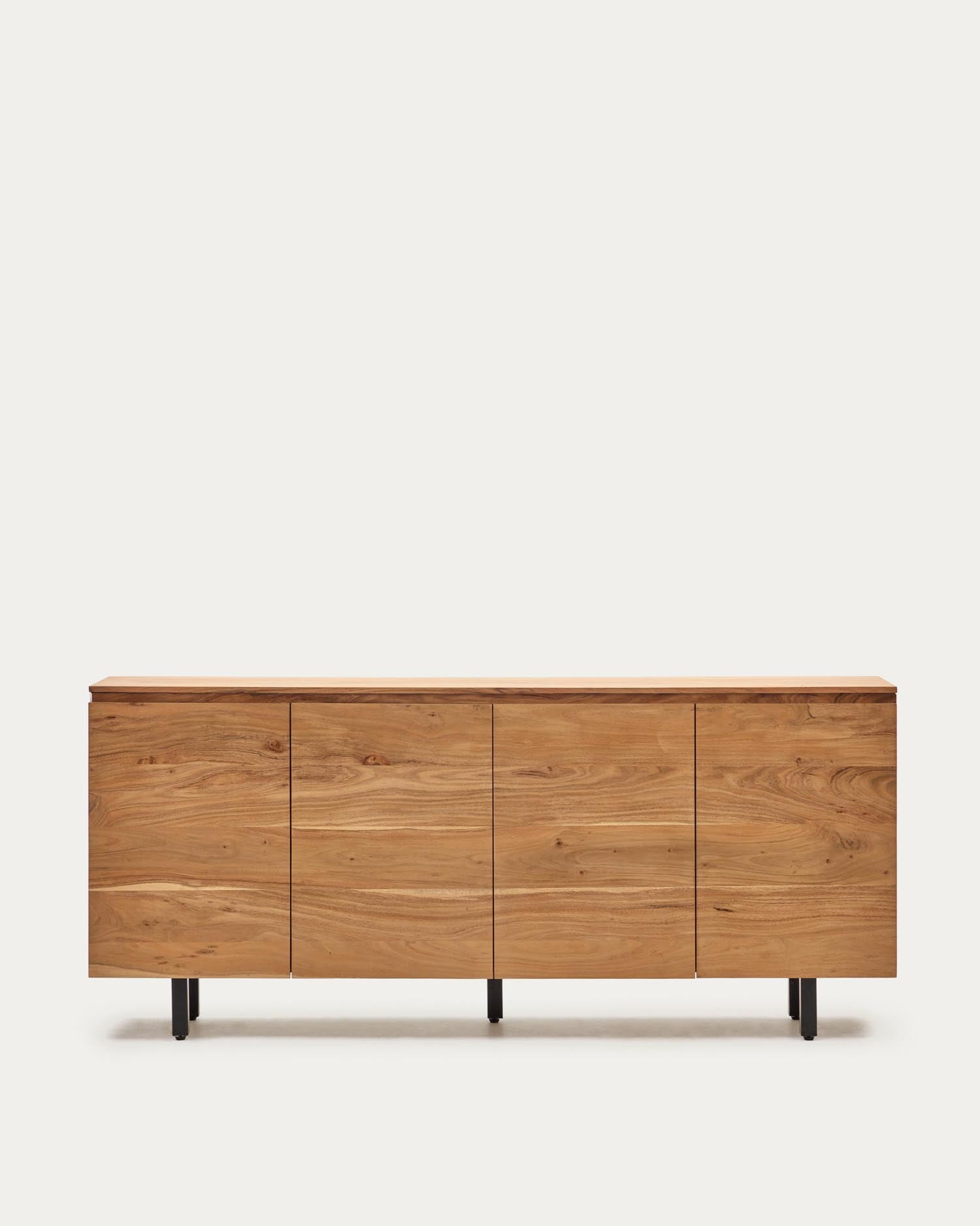 Erleben Sie das elegante 4-türige Sideboard Uxue aus hochwertigem Akazienholz mit gebleichtem Finish – ein zeitloses Möbelstück für Ihr Zuhause.