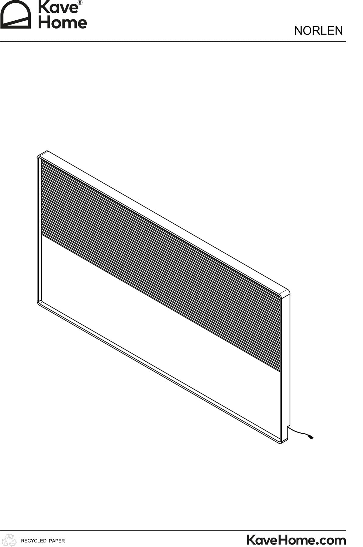 Bettkopfteil Norlen aus Nussbaumfurnier mit dunklem Finish und LED-Licht für Betten 160 x 200 cm FSC Mix Credit in Dunkelbraun präsentiert im Onlineshop von KAQTU Design AG. Zubehör Bett ist von Kave Home