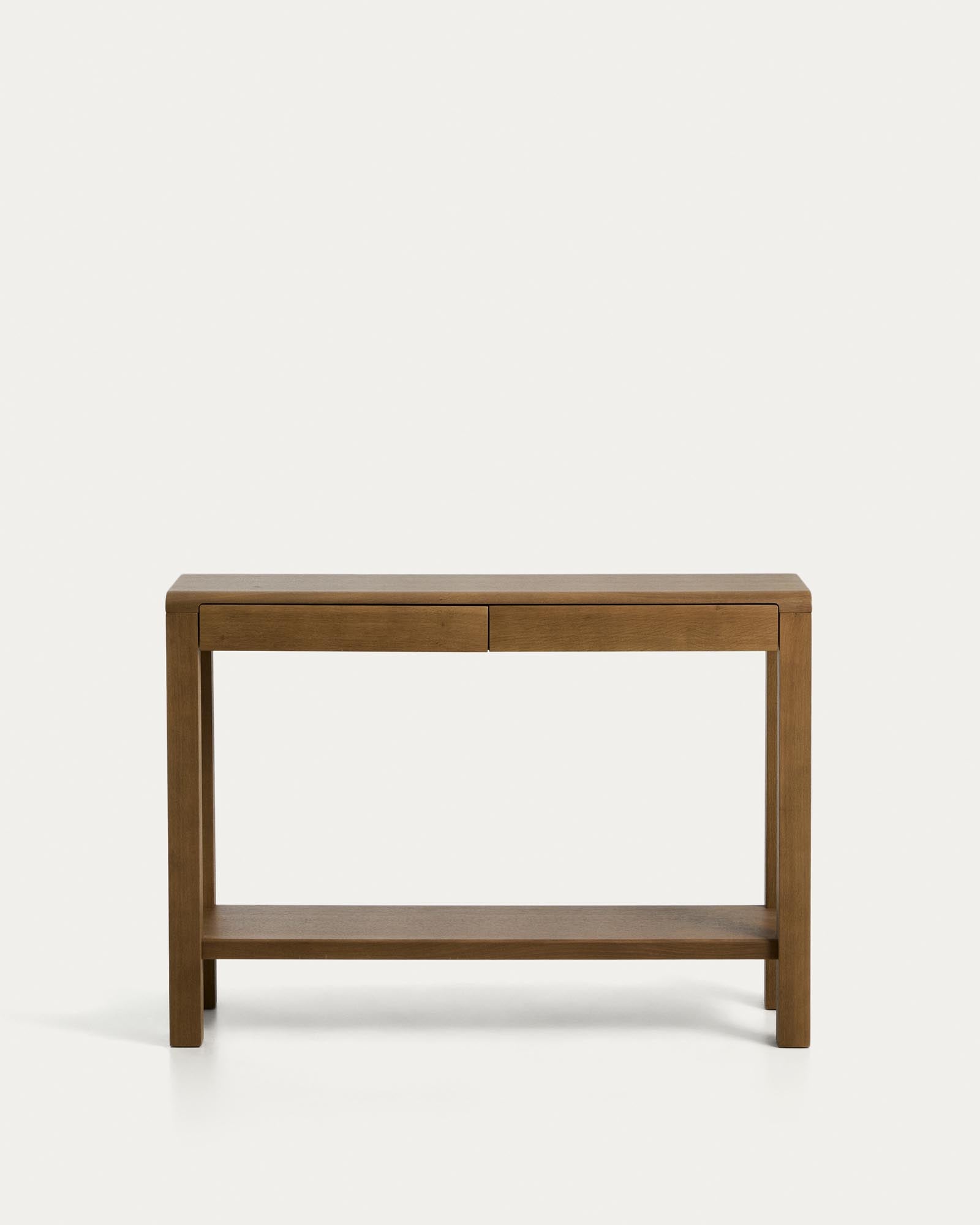Konsolentisch Arelida aus Furnier und massivem Eichenholz mit hellbraunem Finish 112 x 80 cm FSC Mix Credit in Braun präsentiert im Onlineshop von KAQTU Design AG. Konsolentisch ist von Kave Home