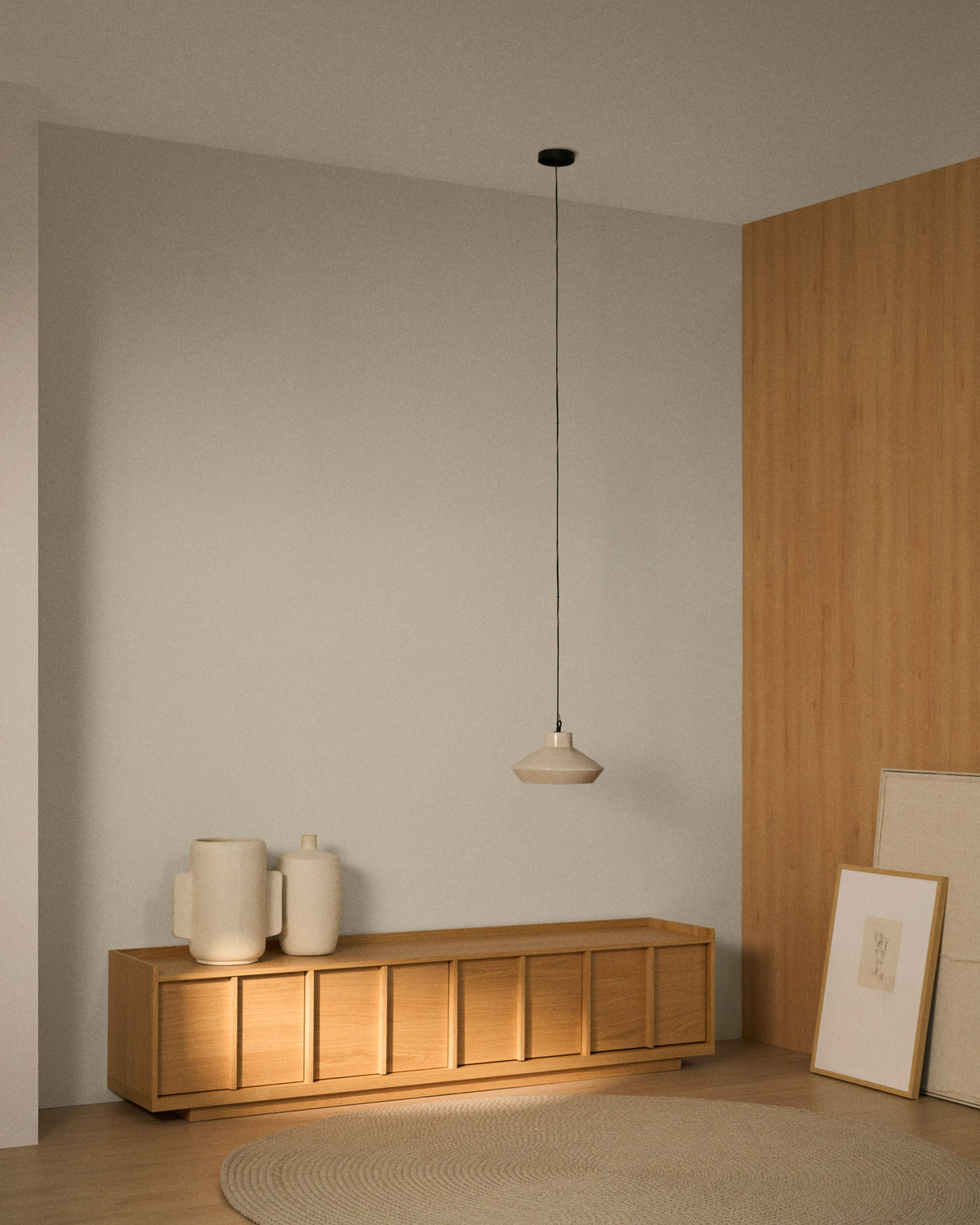 TV-Möbel Onix aus Eichenfurnier mit Naturton-Finish 200 x 45 cm FSC Mix Credit in Natur präsentiert im Onlineshop von KAQTU Design AG. TV-Möbel ist von Kave Home