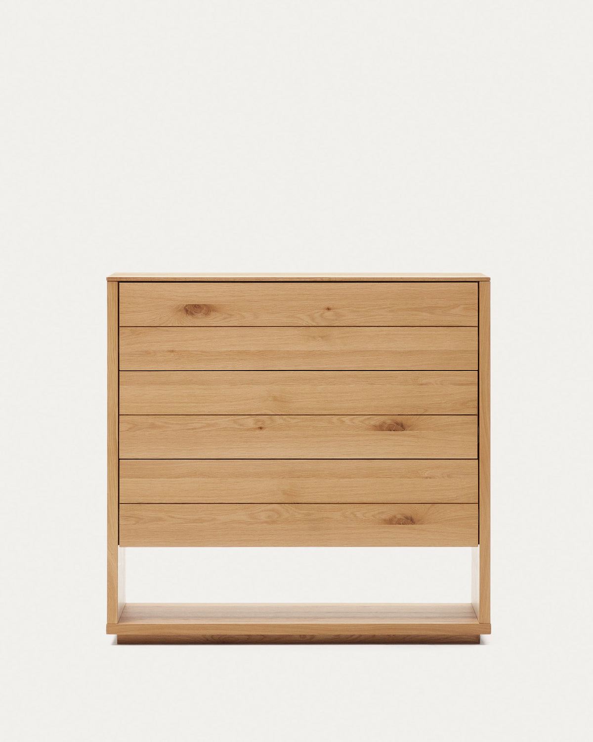 Alguema Kommode 3 Schubladen Eichenfurnier natürliches Finish 100 x 97 cm in Natur präsentiert im Onlineshop von KAQTU Design AG. Kommode ist von Kave Home