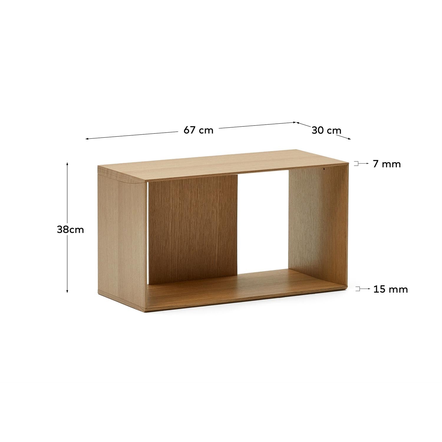 Entdecke das Litto Regalmodul aus Eichenfurnier (67 x 38 cm) von Kave Home – stilvoll, nachhaltig und perfekt für Deine individuelle Einrichtung.