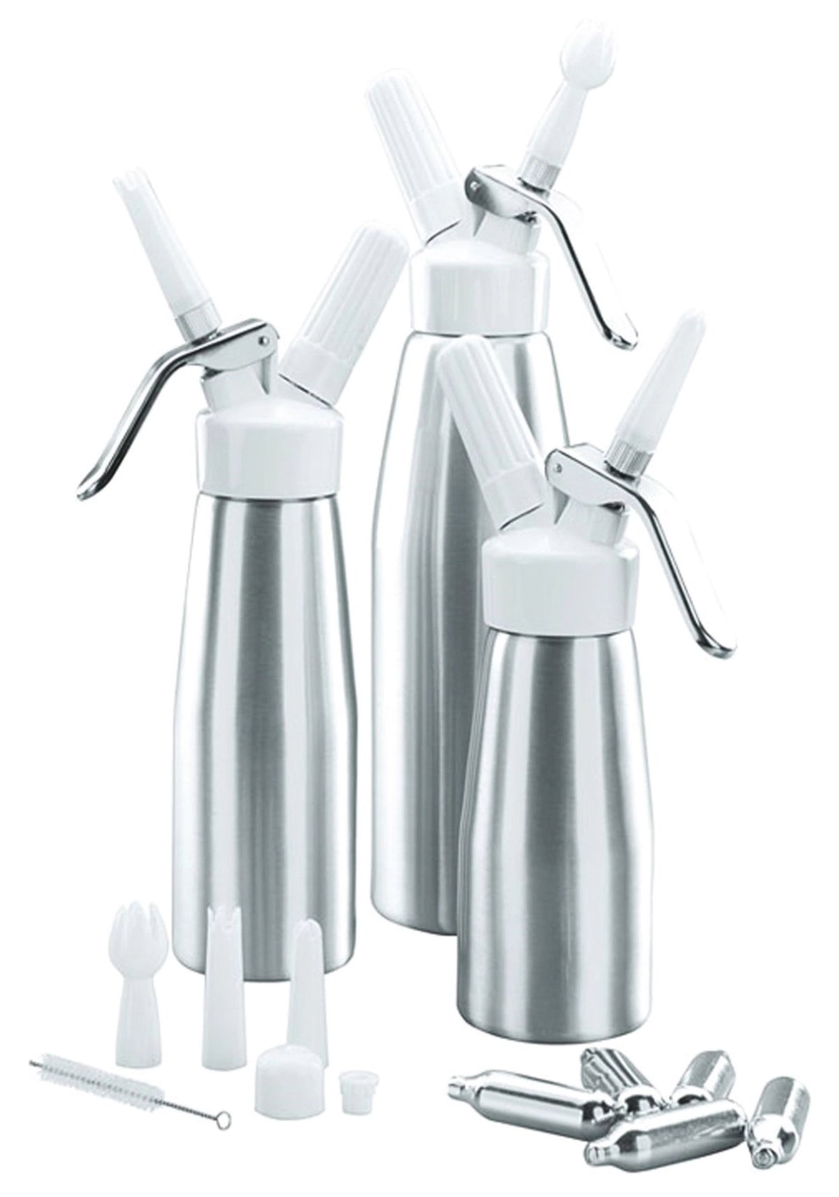Rahmbläser 0.5lt in Silber präsentiert im Onlineshop von KAQTU Design AG. Küchenhelfer ist von Lacor
