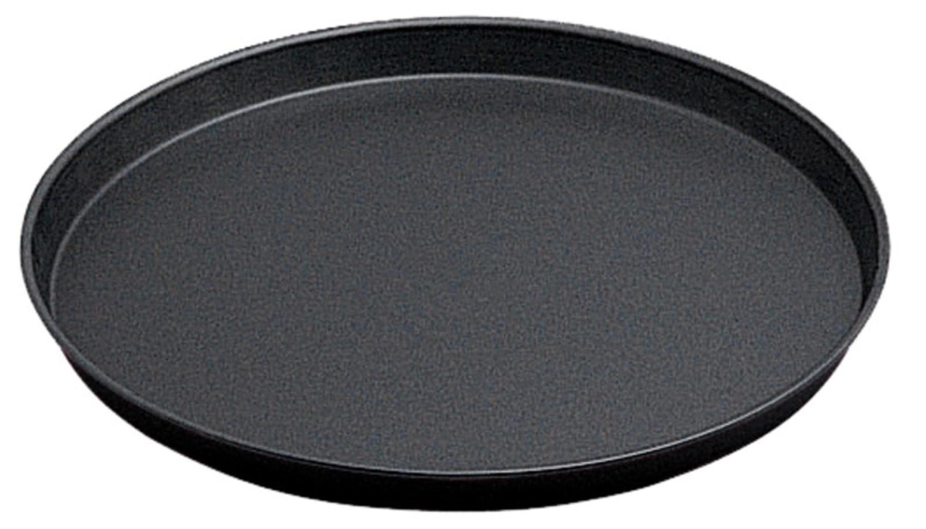 Pizzablech rund Boden Ø12.5cm, oben Ø14cm, Blaublech in Schwarz präsentiert im Onlineshop von KAQTU Design AG. Backform / Backblech ist von Contacto