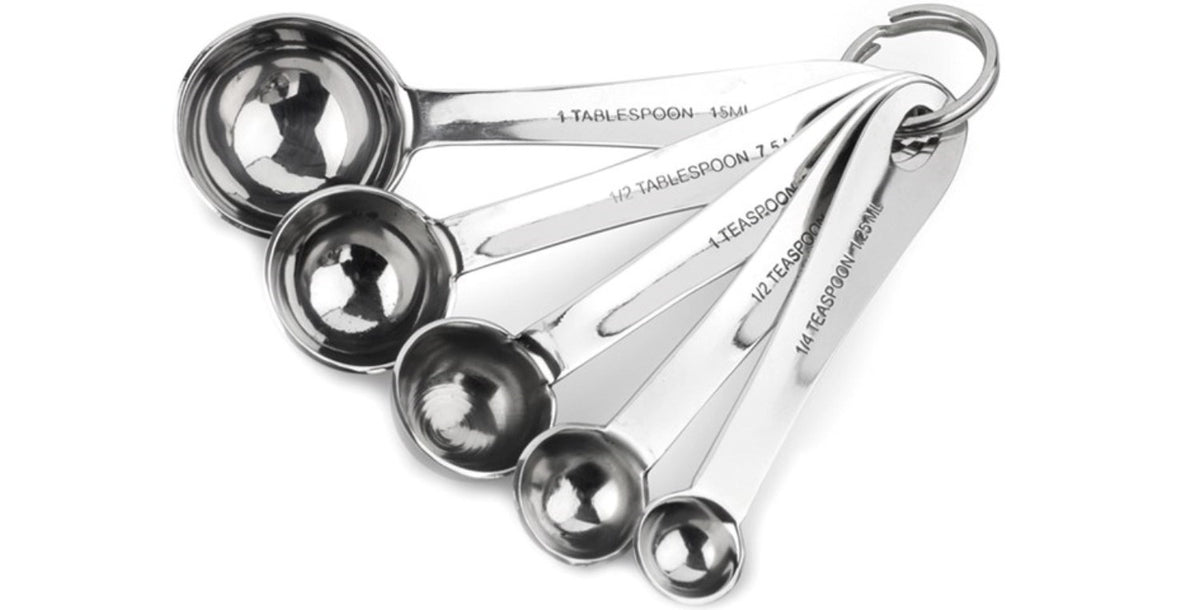 5-tlg. Set Messlöffel, Edelstahl in Silber präsentiert im Onlineshop von KAQTU Design AG. Küchenhelfer ist von Tala