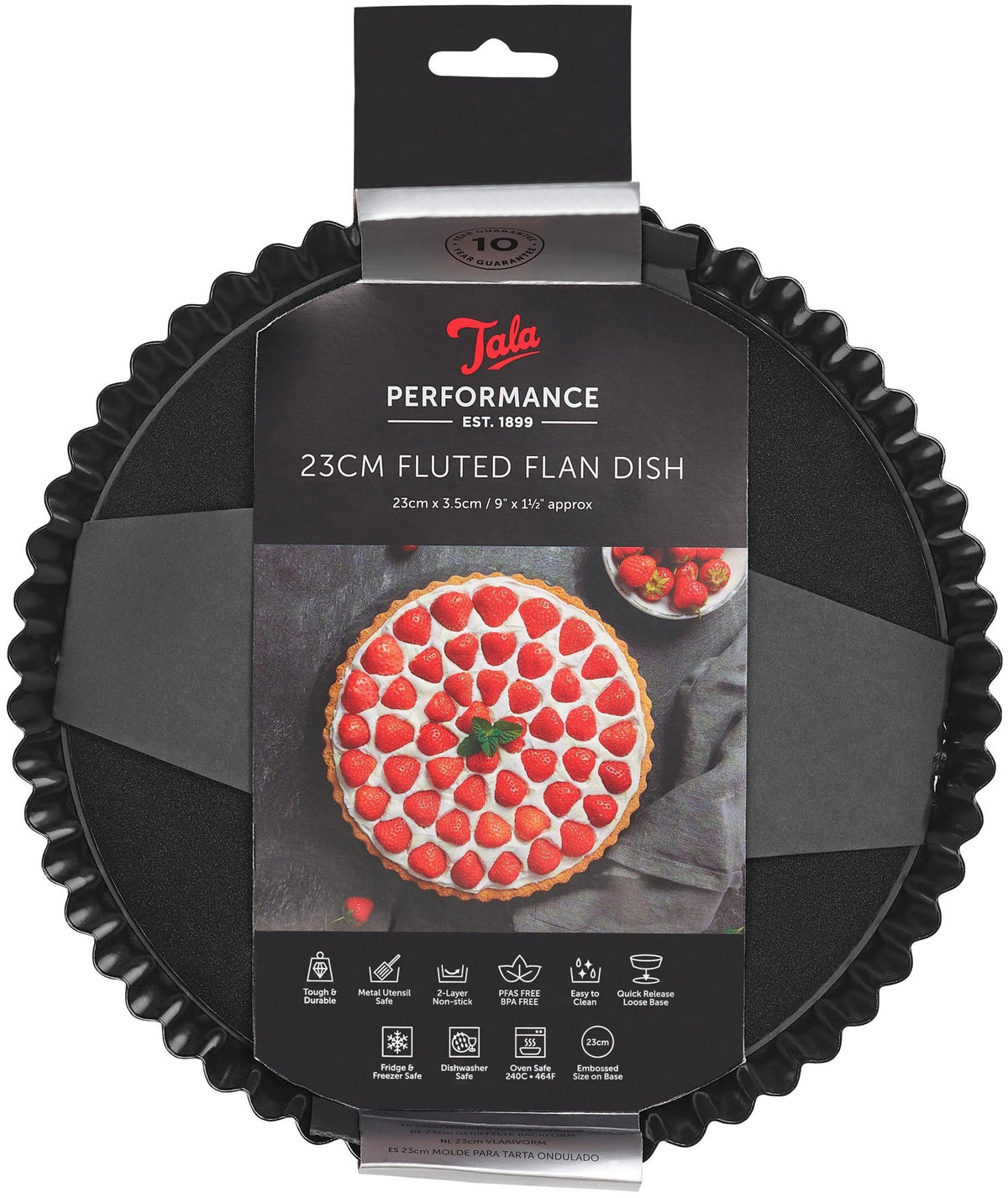Wähenform, D23cm, H3.5cm, Antihaft in Schwarz präsentiert im Onlineshop von KAQTU Design AG. Backform / Backblech ist von Tala