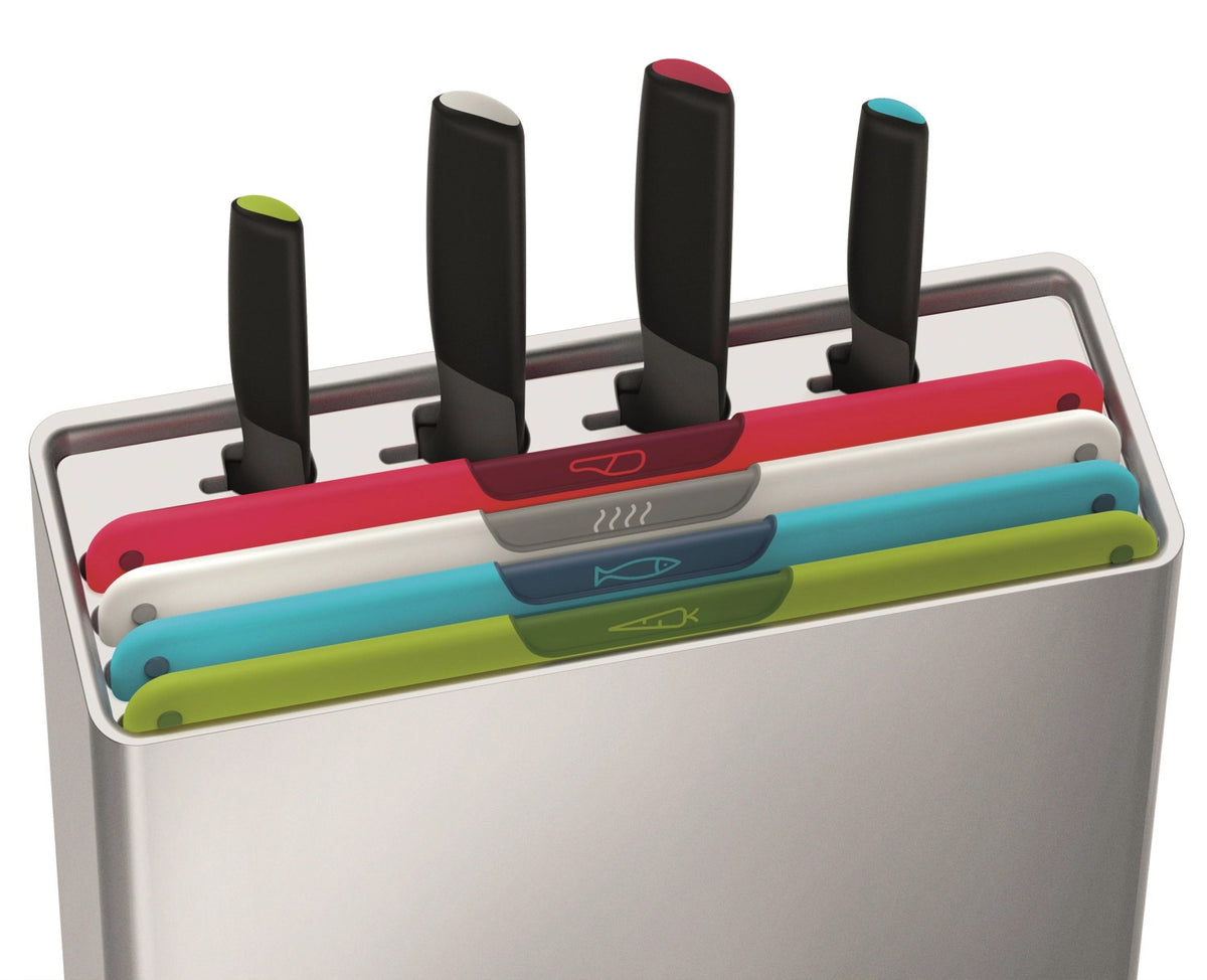 Folio Icon Plus 8tlg. Messerset multicolor in Mehrfarbig präsentiert im Onlineshop von KAQTU Design AG. Schneidbrett ist von Joseph Joseph