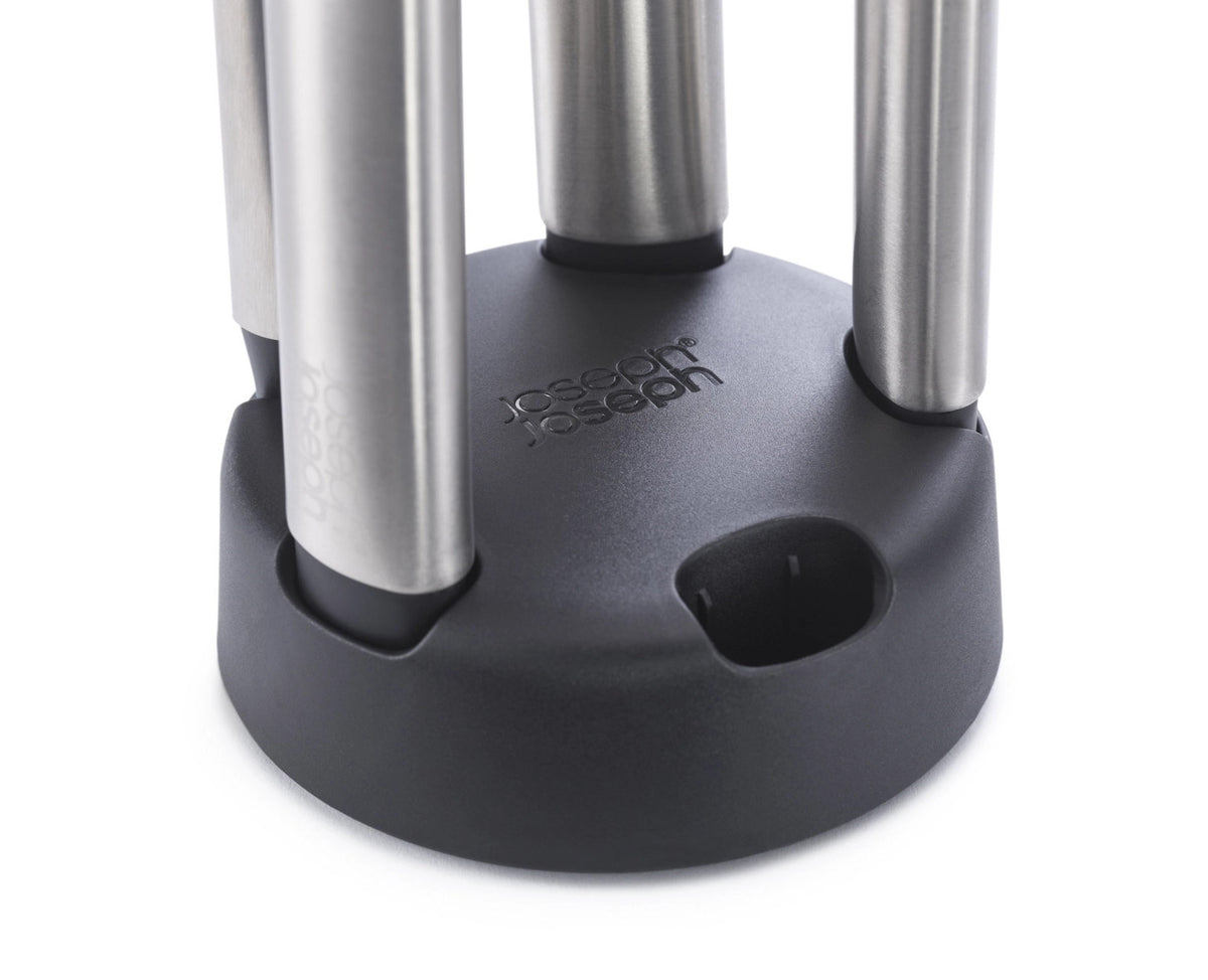 Elevate Fusion 5tlg. Silikonset mit Ständer in Schwarz präsentiert im Onlineshop von KAQTU Design AG. Kochbesteck ist von Joseph Joseph