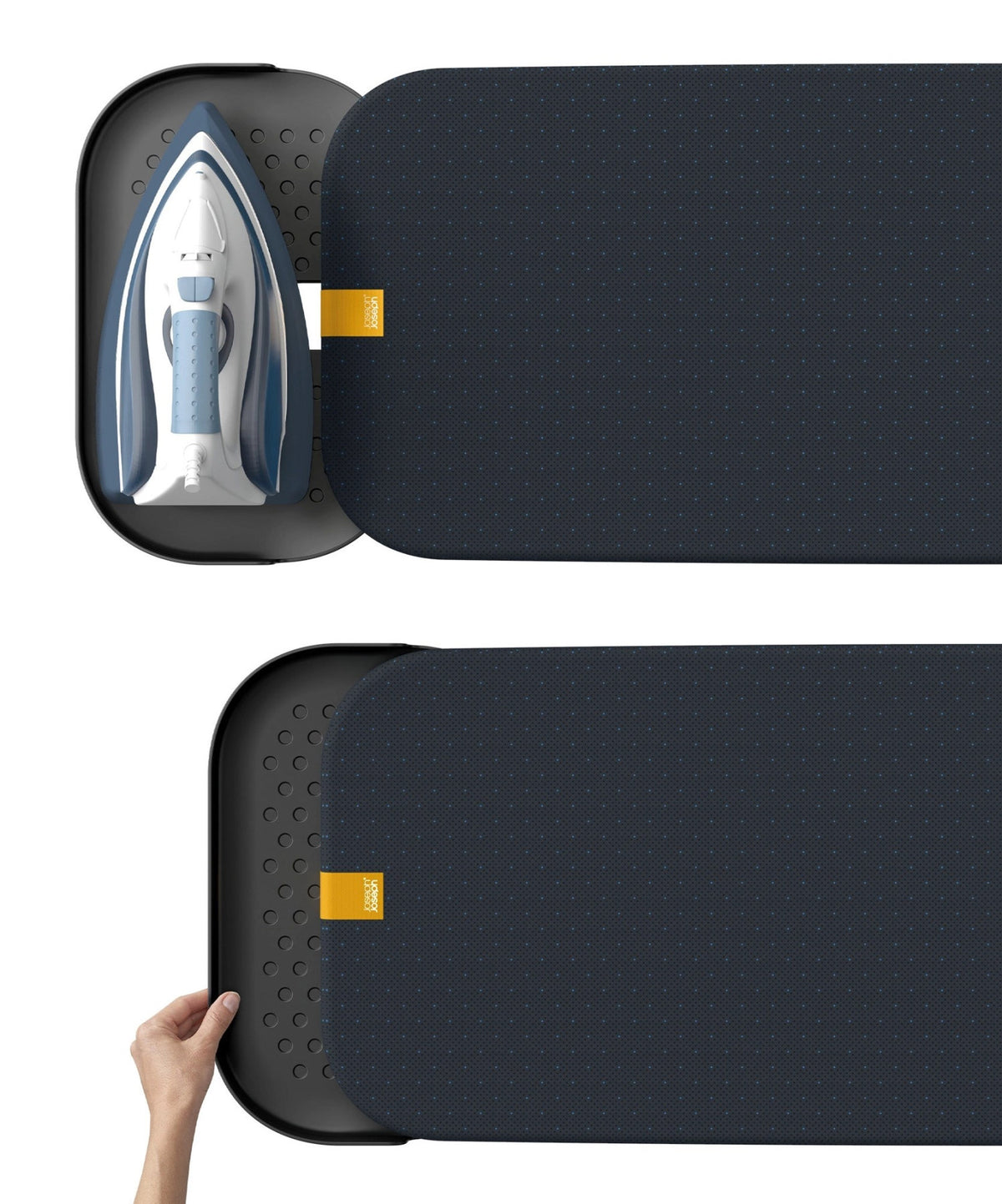 Glide Max Plus Bügelbrett Schwarz/Blau in Blau präsentiert im Onlineshop von KAQTU Design AG. Haushaltshilfen ist von Joseph Joseph
