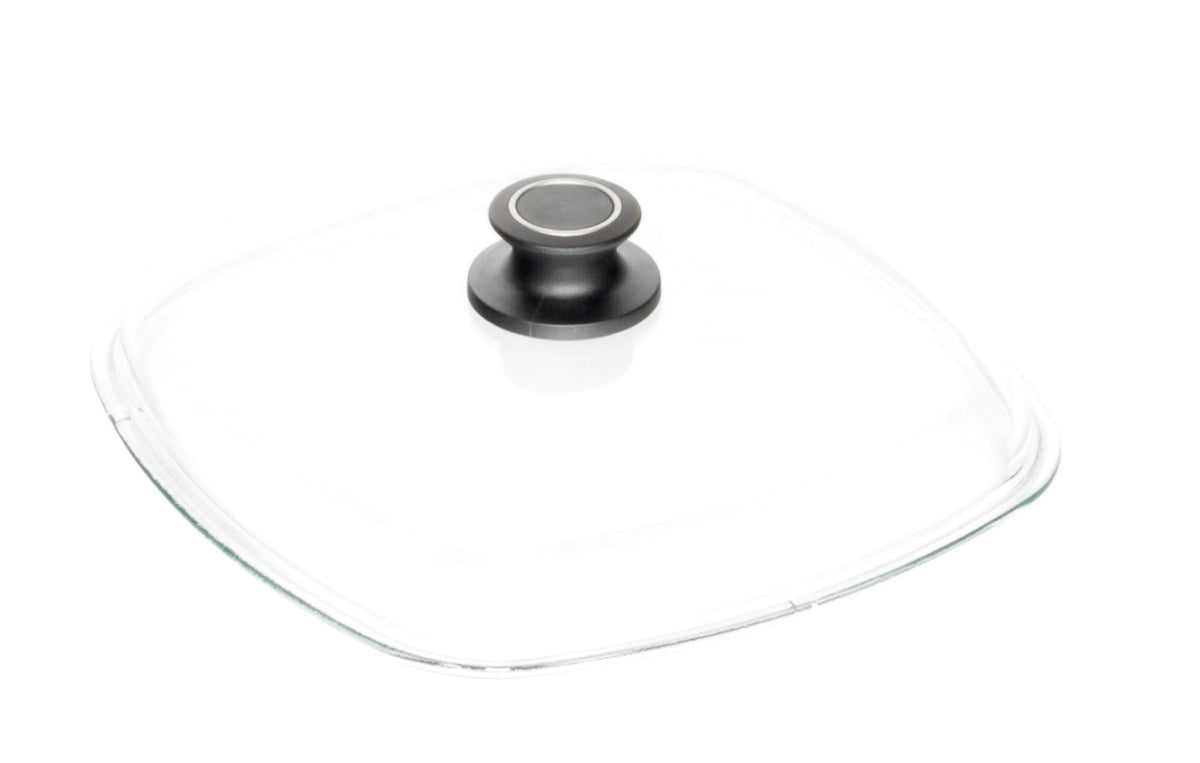 Glasdeckel eckig 28x28cm in Transparent präsentiert im Onlineshop von KAQTU Design AG. Pfannendeckel ist von AMT