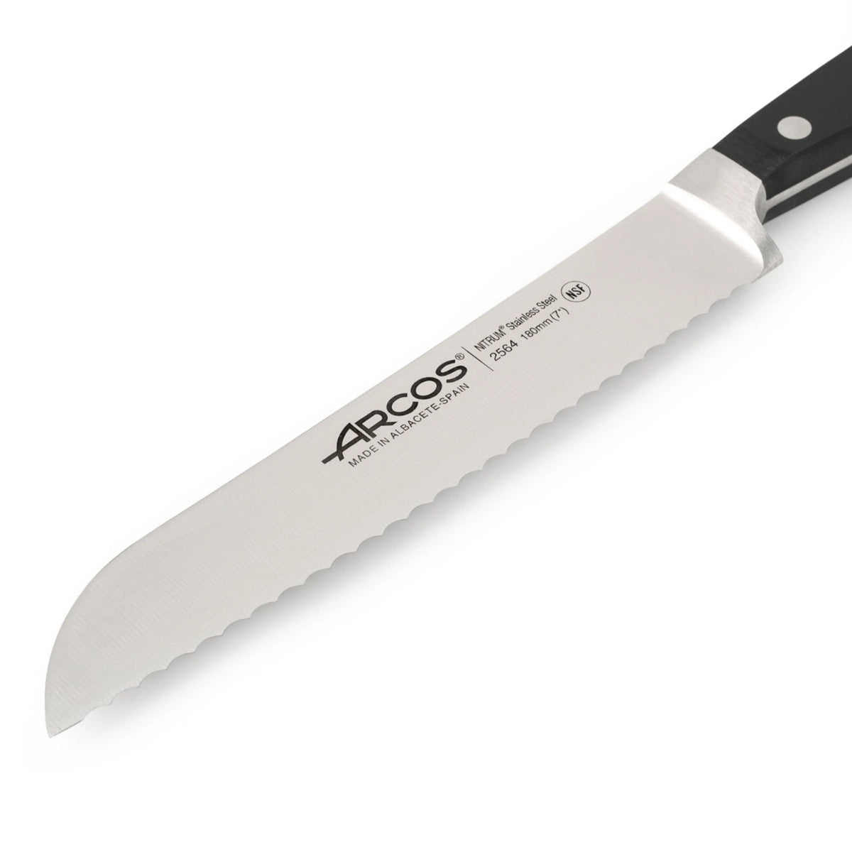 Clasica Brotmesser geschmiedet Klinge 18cm in Schwarz präsentiert im Onlineshop von KAQTU Design AG. Küchenmesser ist von Arcos