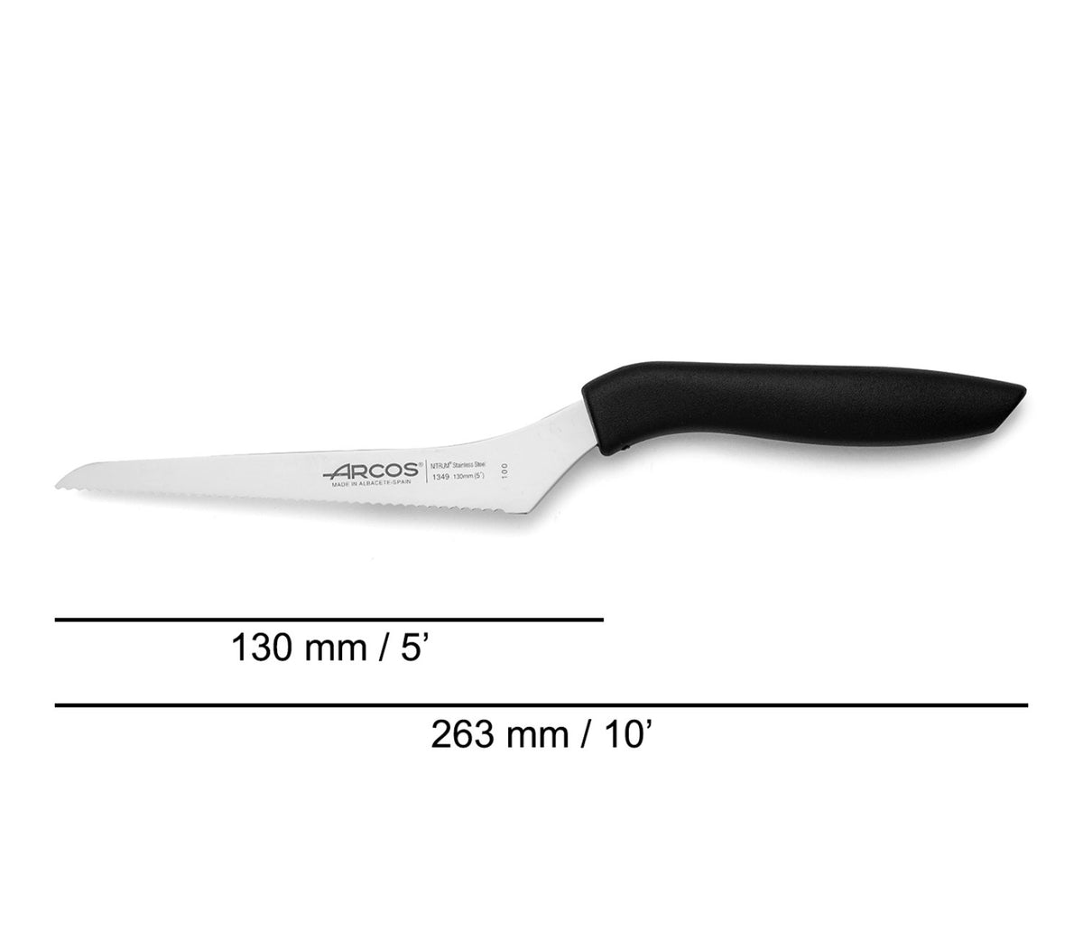 Niza Allzweckmesser Klinge 13cm in Schwarz präsentiert im Onlineshop von KAQTU Design AG. Küchenmesser ist von Arcos