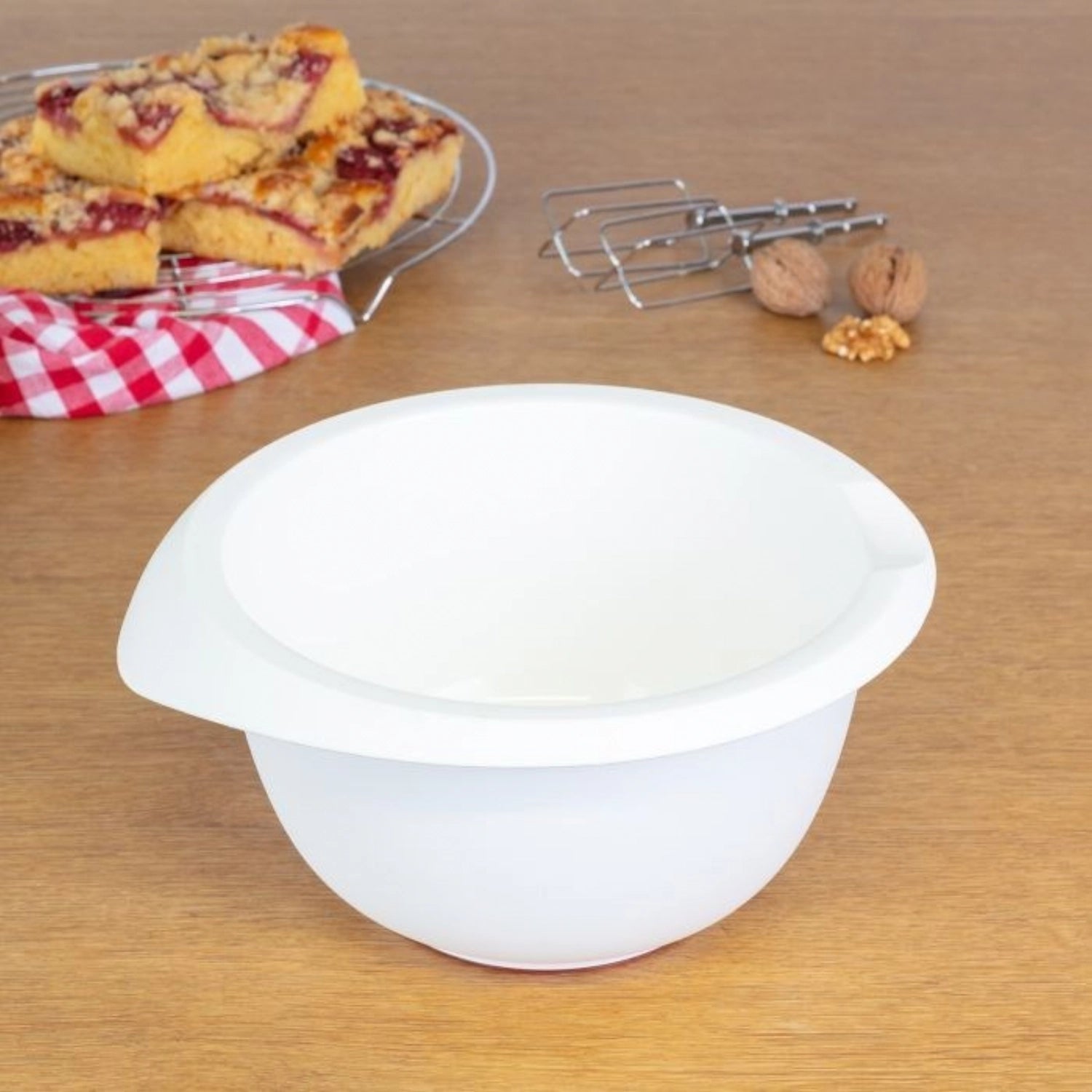 Weiße Rührschüssel ohne Deckel von Westmark, 28.5x27x12.5cm, 3 Liter, ideal zum Mischen und Zubereiten in der Küche.