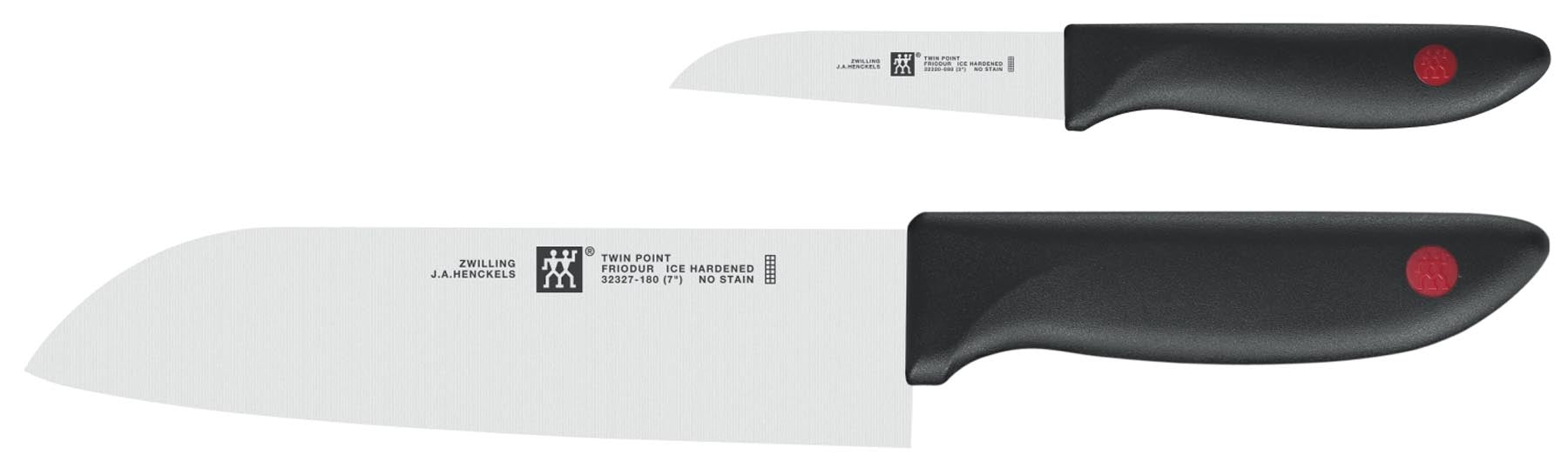 2tlg. Twin Point Messerset (Gemüse+Santokumesser) in Schwarz präsentiert im Onlineshop von KAQTU Design AG. Küchenmesser ist von Zwilling