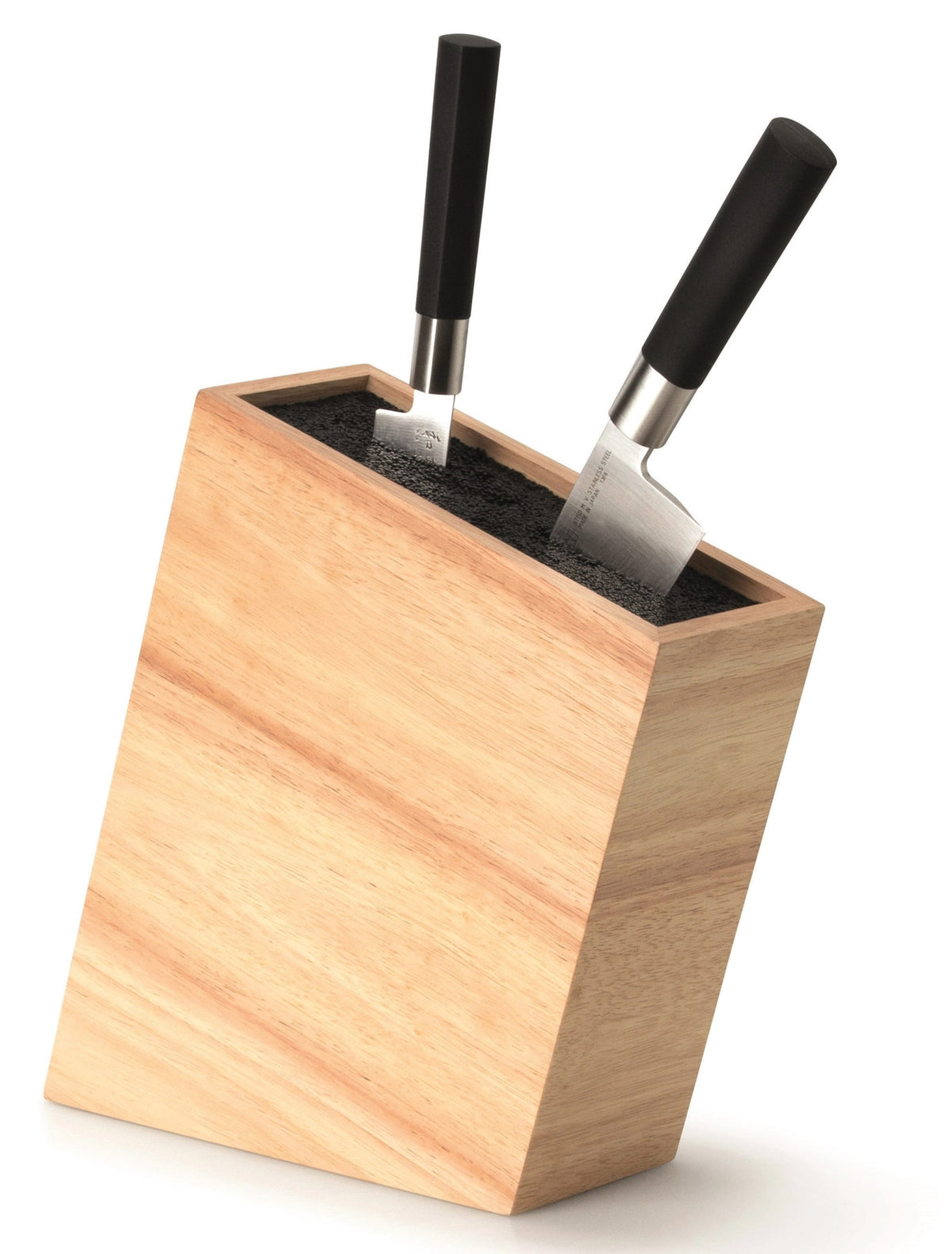 Gummibaum Messerblock schräg, m. flex. Einsatz, 29x9x22 cm in Braun präsentiert im Onlineshop von KAQTU Design AG. Messerblock ist von Continenta