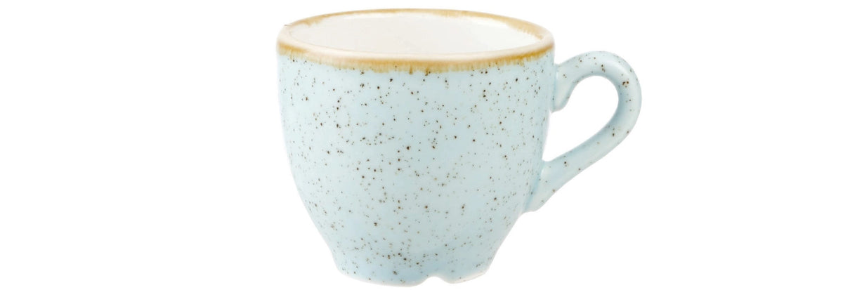 Stonecast Duck Egg Blue Espressotasse 10cl in Blau präsentiert im Onlineshop von KAQTU Design AG. Tasse ist von Churchill