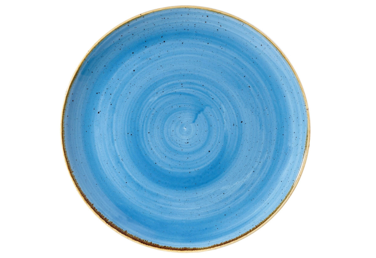 Stonecast Cornflower Blue Coupe Teller flach 26cm in Blau präsentiert im Onlineshop von KAQTU Design AG. Teller ist von Churchill